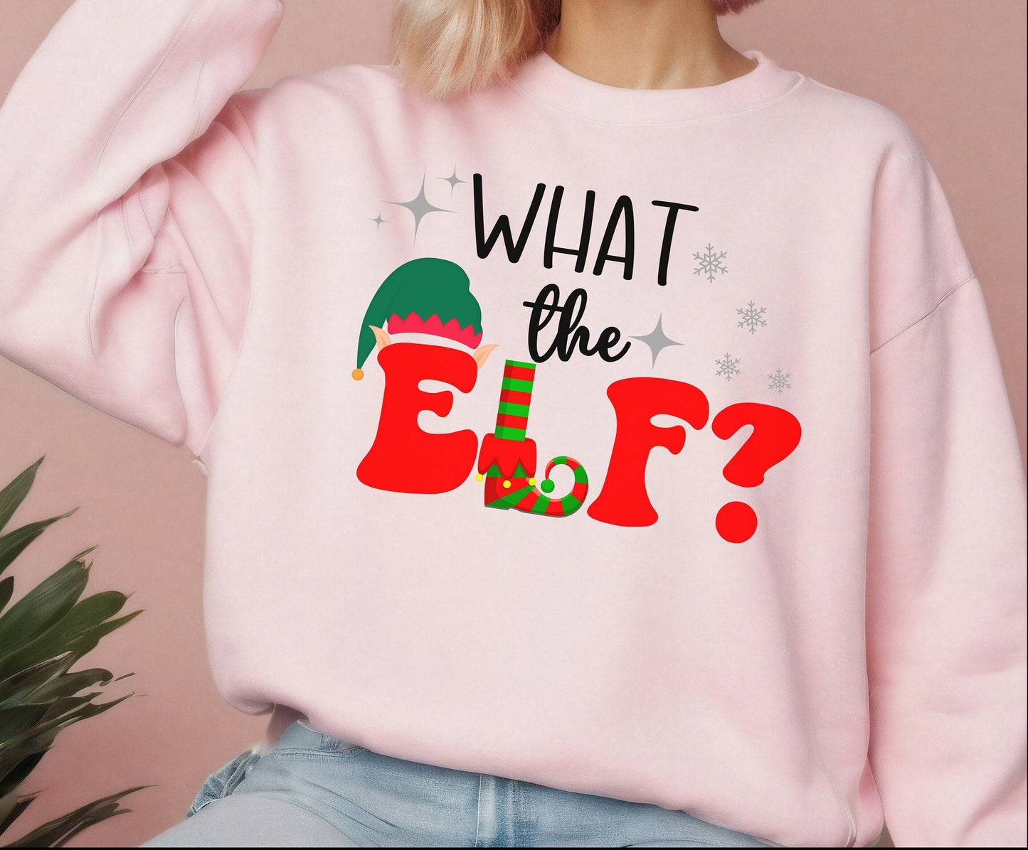 Funny Christmas Jumper Shirt What the ELF Xmas Gnome Lover tShirt Trendy Unisex gifts for family couple matching men women Hoodie Sweatshirt