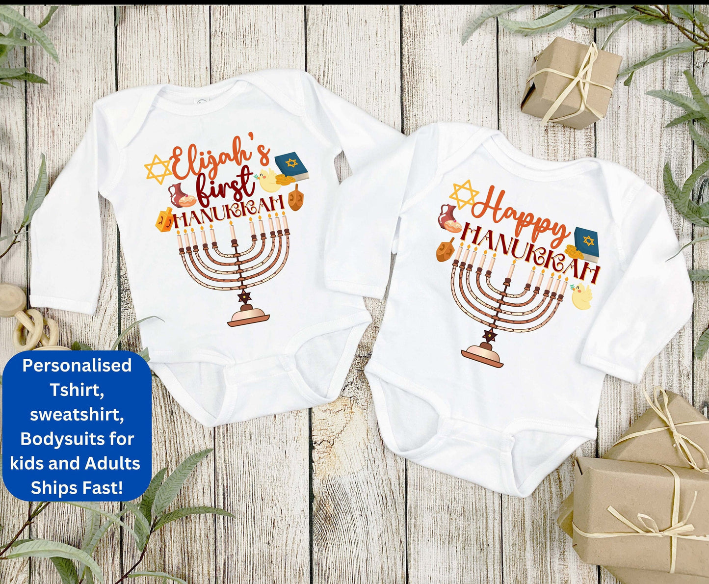 Baby first chanukah gift funny Hanukkah bodysuit jewish baby gift Happy Hanukkah | Hanukkah Baby Onesie Kid T-shirt| Cute Onesie Kid T-shirt