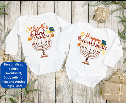 Baby first chanukah gift funny Hanukkah bodysuit jewish baby gift Happy Hanukkah | Hanukkah Baby Onesie Kid T-shirt| Cute Onesie Kid T-shirt