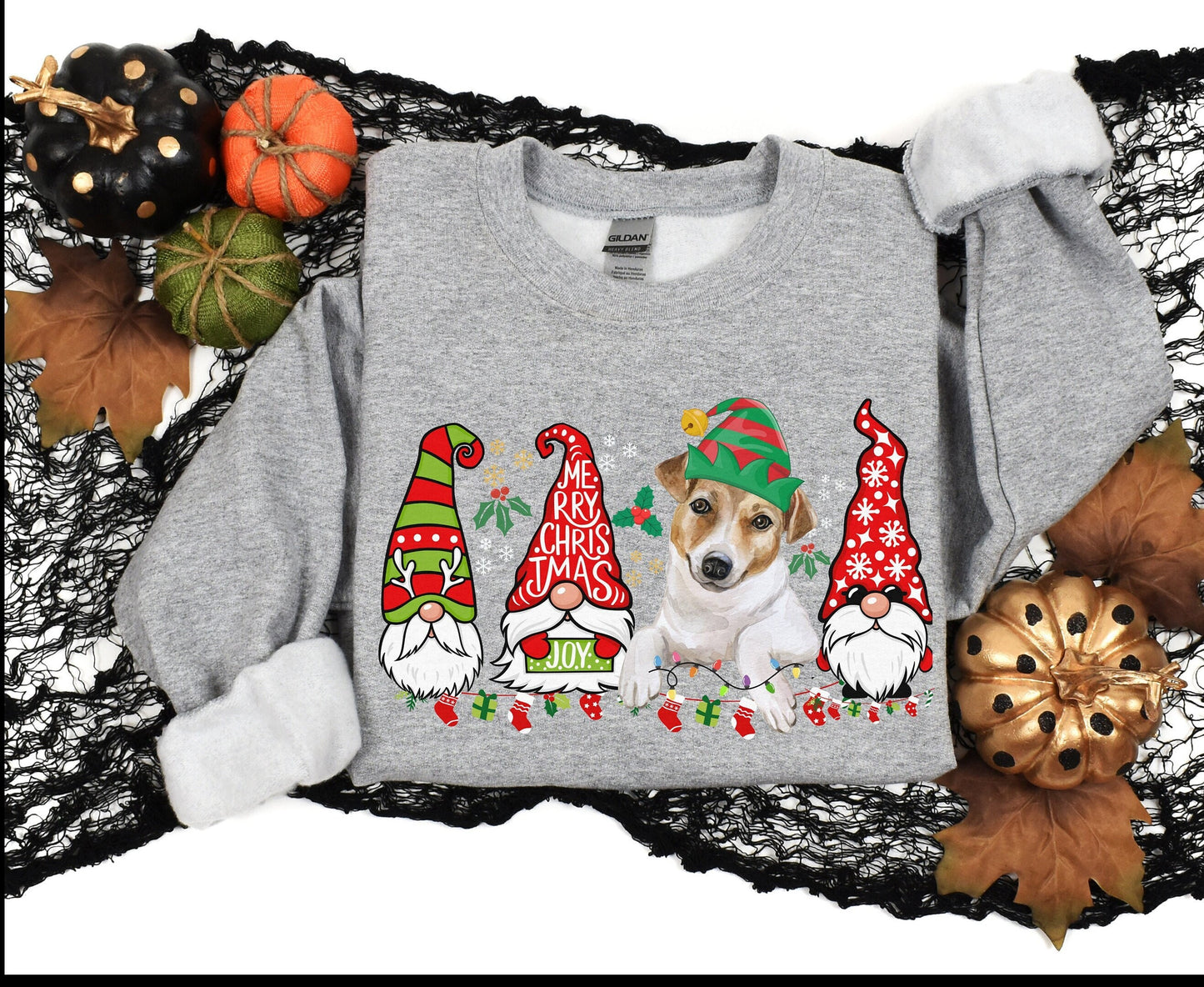 Funny Dog Christmas Xmas joy gifts jack russell terrier sweatshirt tshirt hoodie for mom dad him her gifts trendy colorful xmas shirt