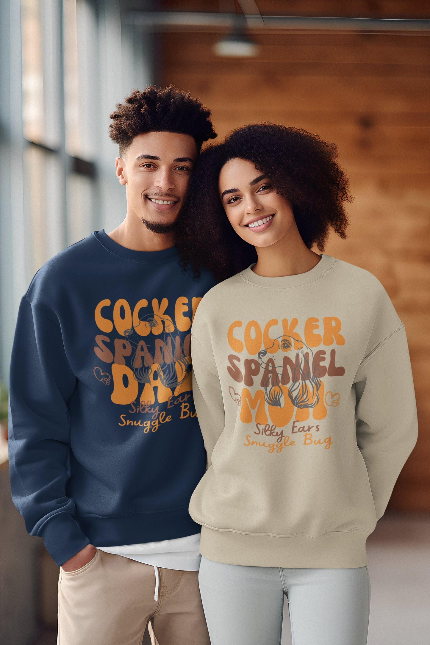 Cocker Spaniel Mom dad tshirt sweatshirt Hoodie for men women winter crewneck for him her classic fit shirt custom shirt