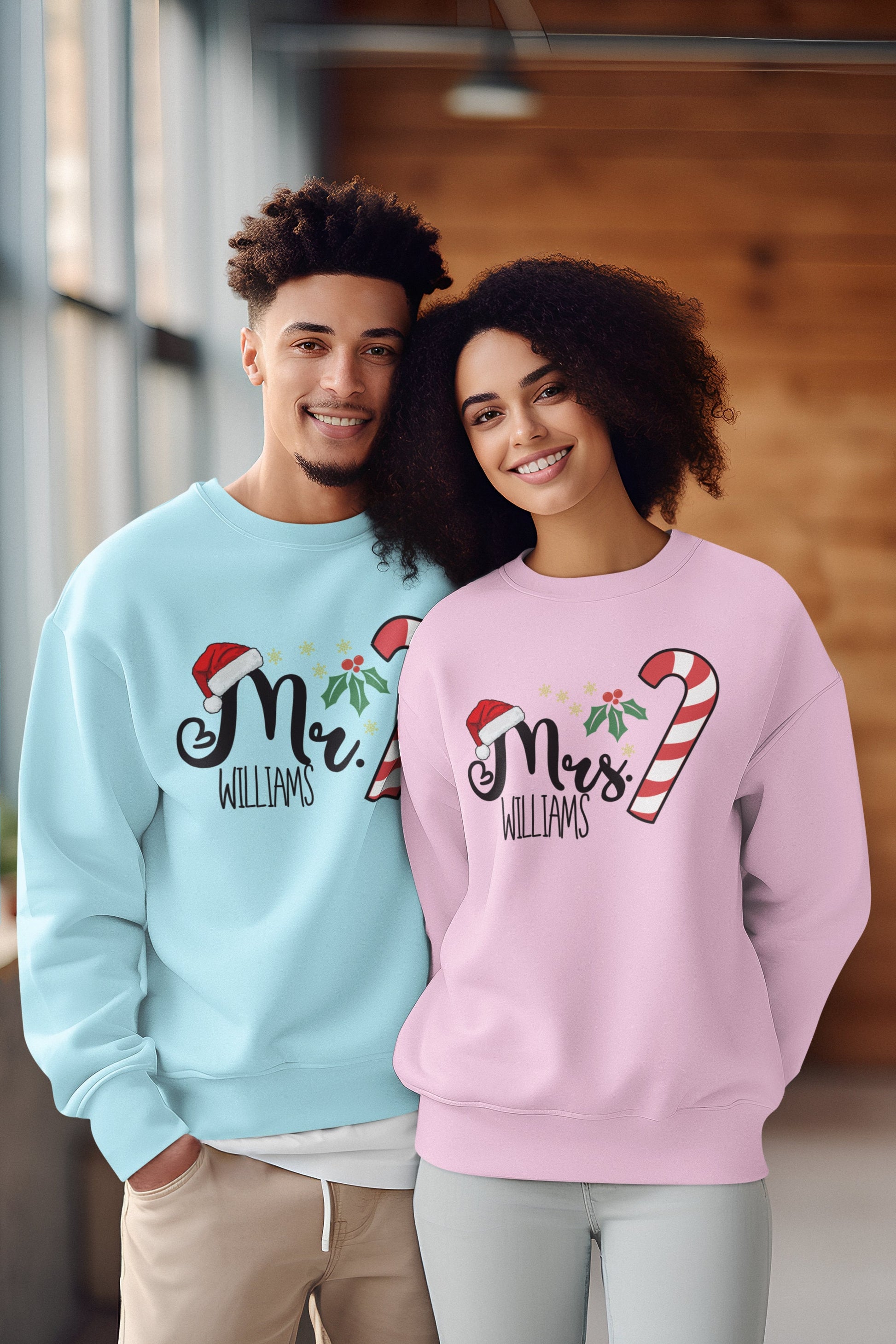 Custom Christmas shirt personalised winter crewneck cotton polyester sweatshirt tshirt and hoodie unisex for men and  women