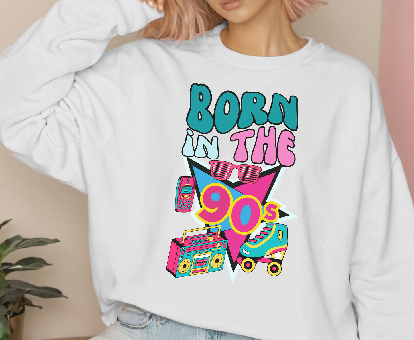 Born in the 90s Unisex retro shirt for men women boy girl birthday 30th 25th birthday shirt sweatshirt hoodie