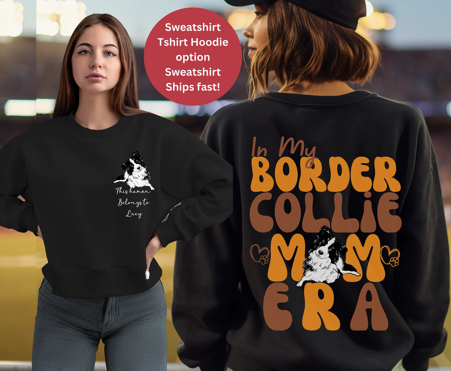 Border Collie Dog Mom era tshirt sweatshirt Hoodie gifts for women