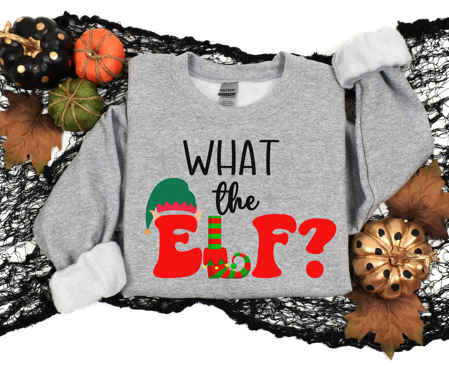 Funny Christmas Jumper Shirt What the ELF Xmas Gnome Lover tShirt Trendy Unisex gifts for family couple matching men women Hoodie Sweatshirt