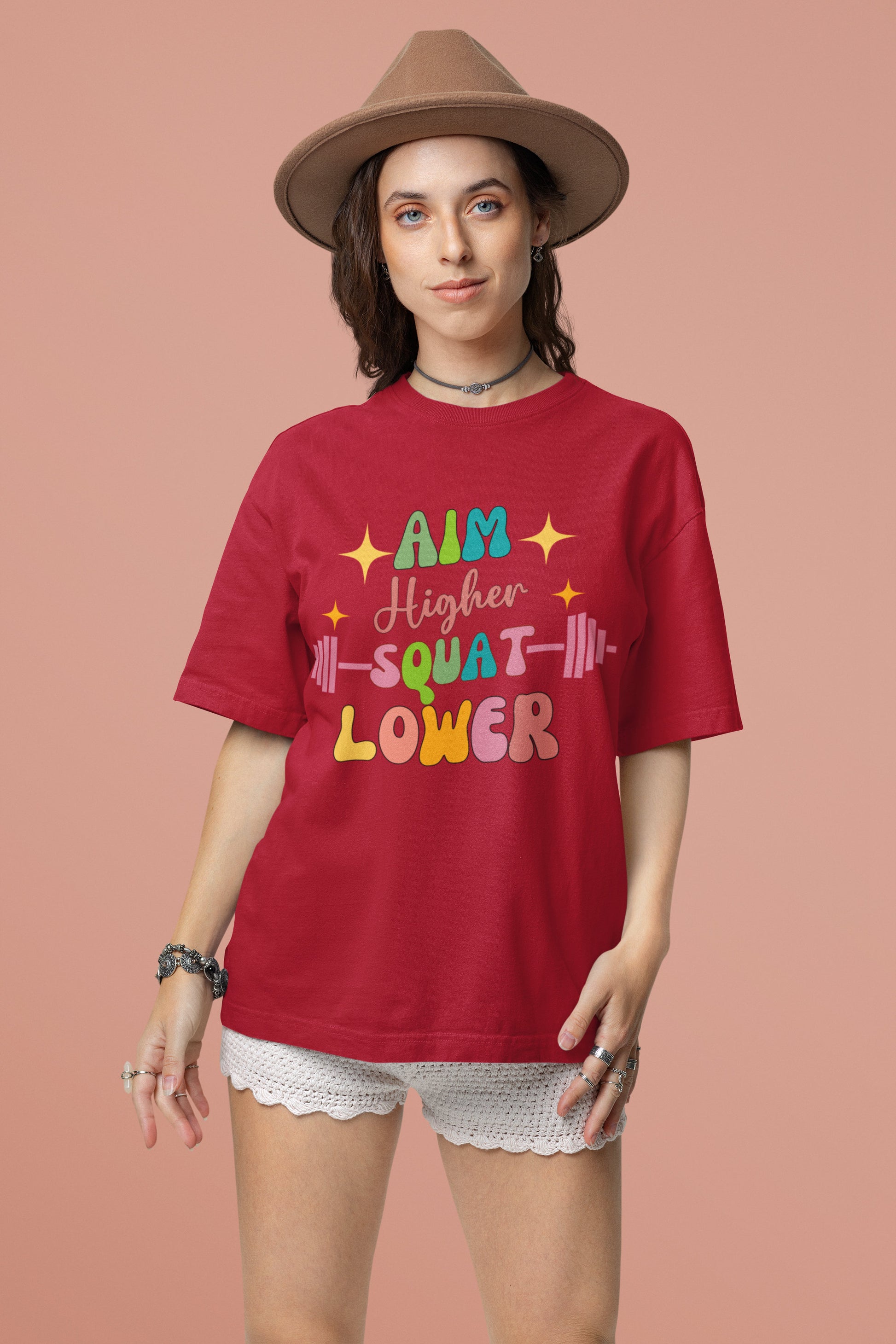 Aim high squat lower gym retro gym shirts for men women