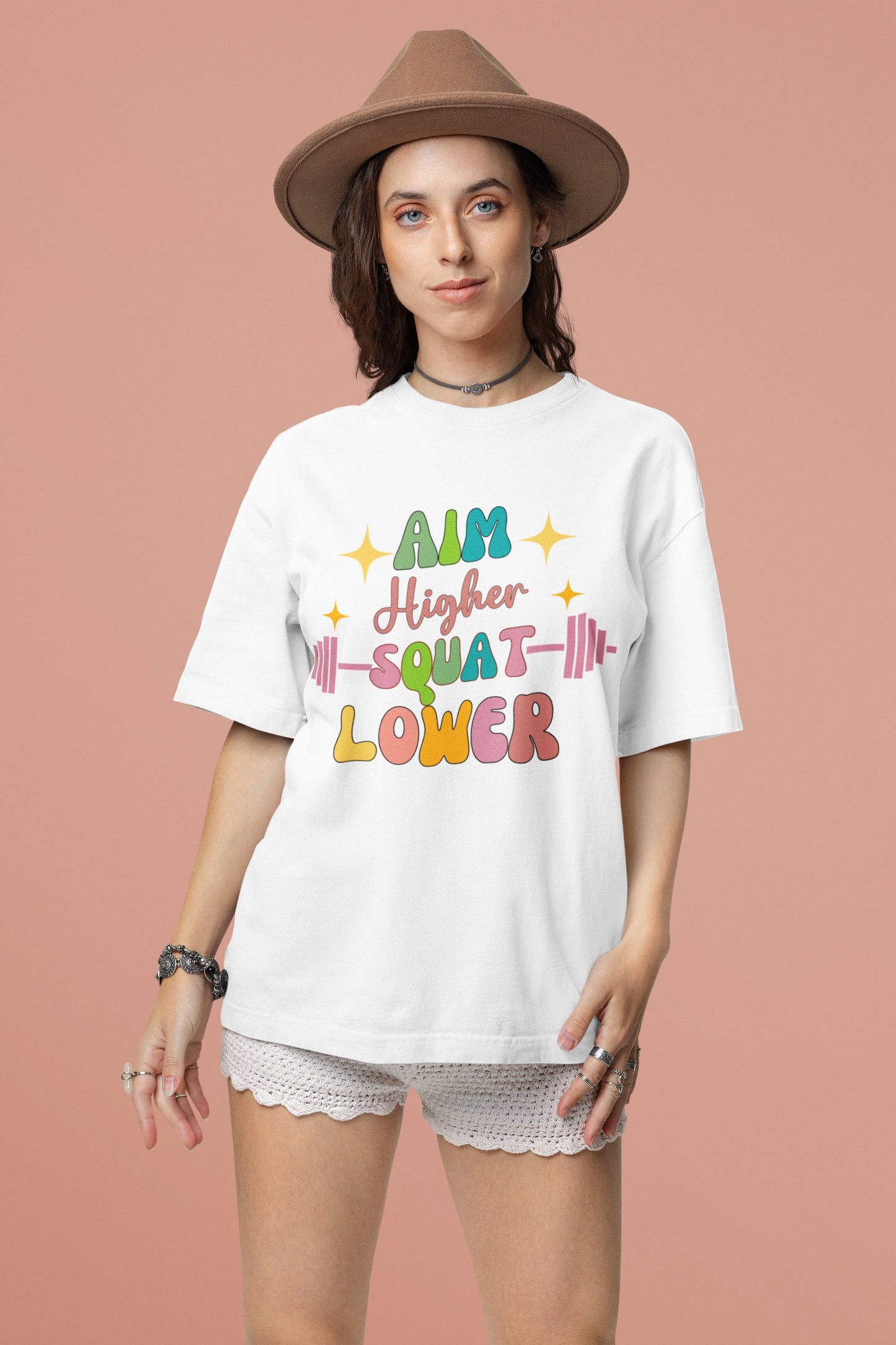 Aim high squat lower gym retro gym shirts for men women