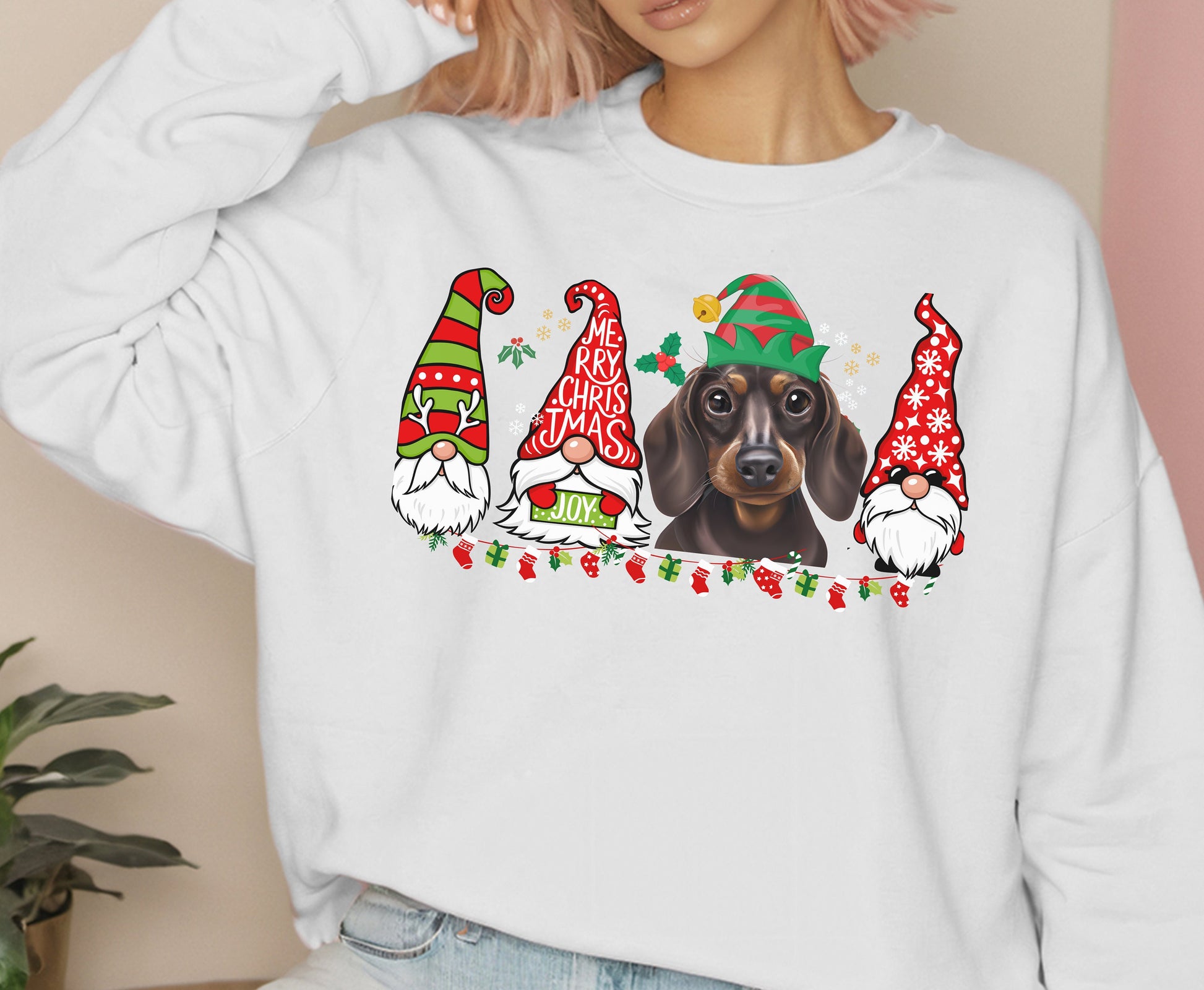 Colorful christmas top for dog owner, dog lover dog mom dog dad shirts gifts for xmas winter crewneck for men for women