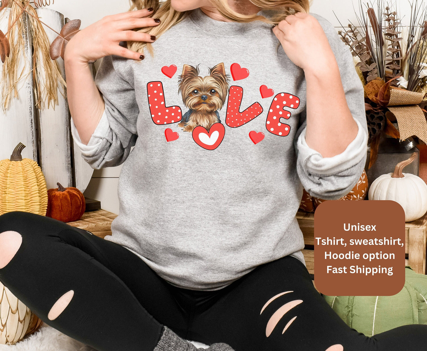 Yorkshire Terrier Dog Breed Unisex Crewneck Sweatshirt Tshirt Hoodie for men women