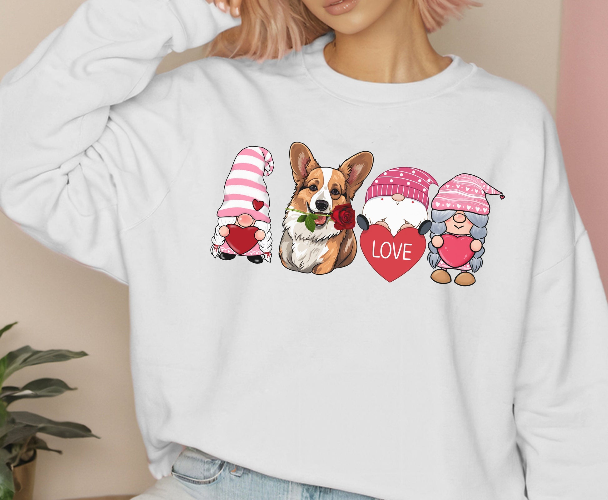 Corgi valentine shirt gnome valentine shirt for dog mom dog dad men women