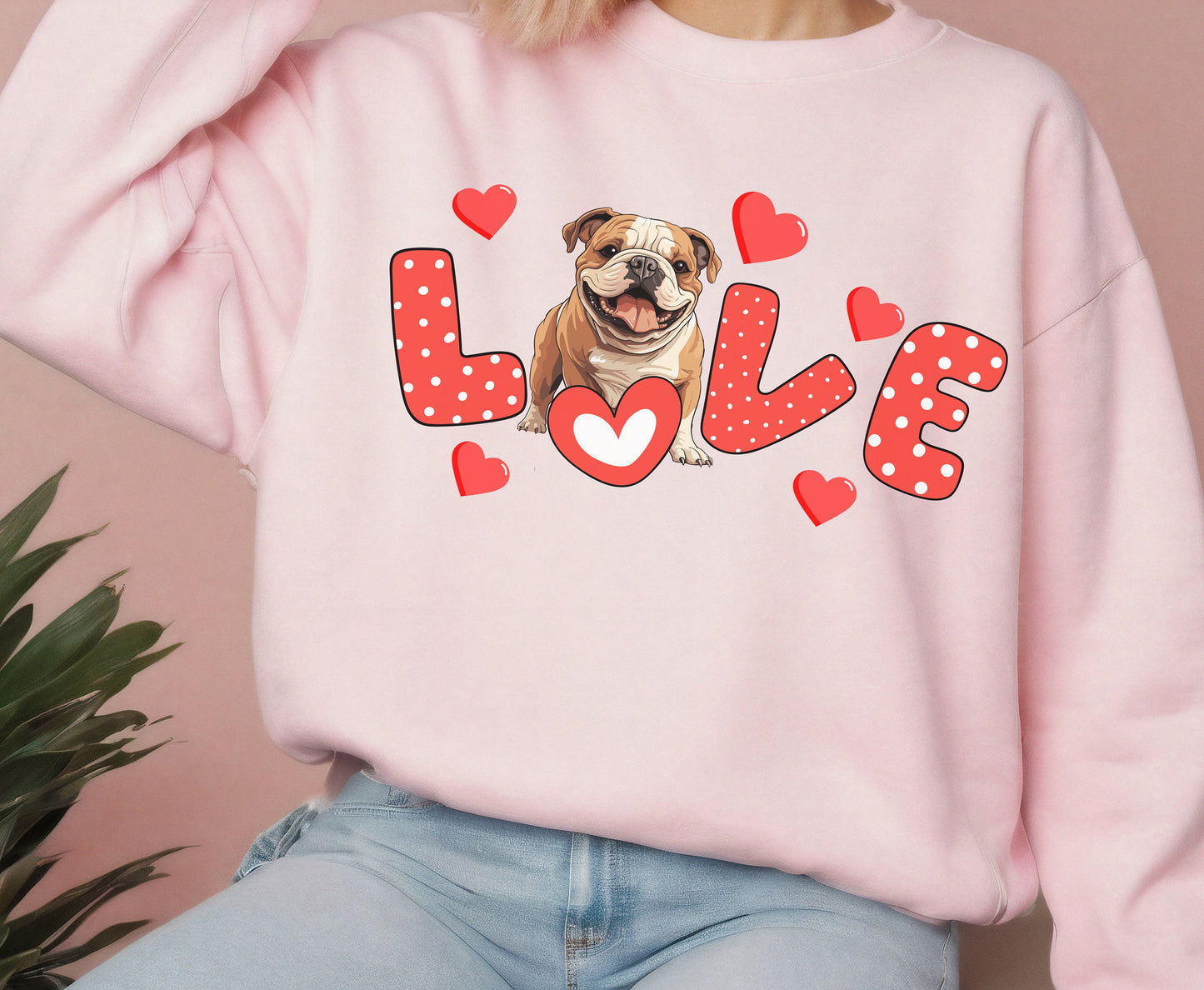 English Bulldog Valentine Couple Matching Shirt - Pet Owner Gift