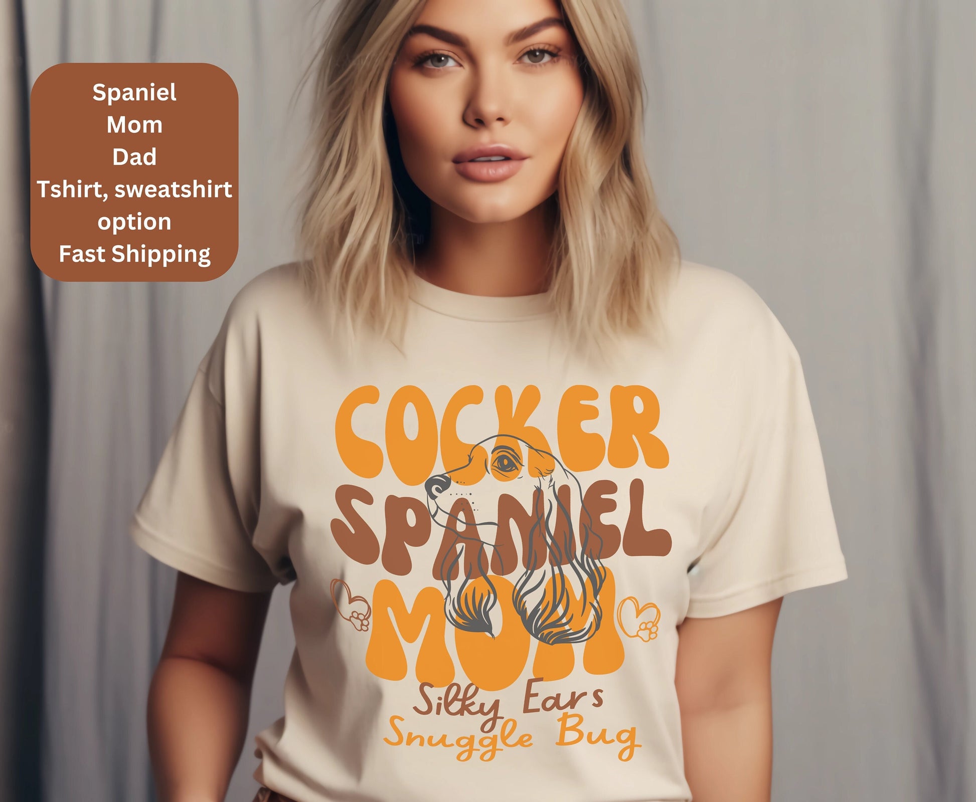 Cocker Spaniel Mom dad tshirt sweatshirt Hoodie for men women winter crewneck for him her classic fit shirt custom shirt