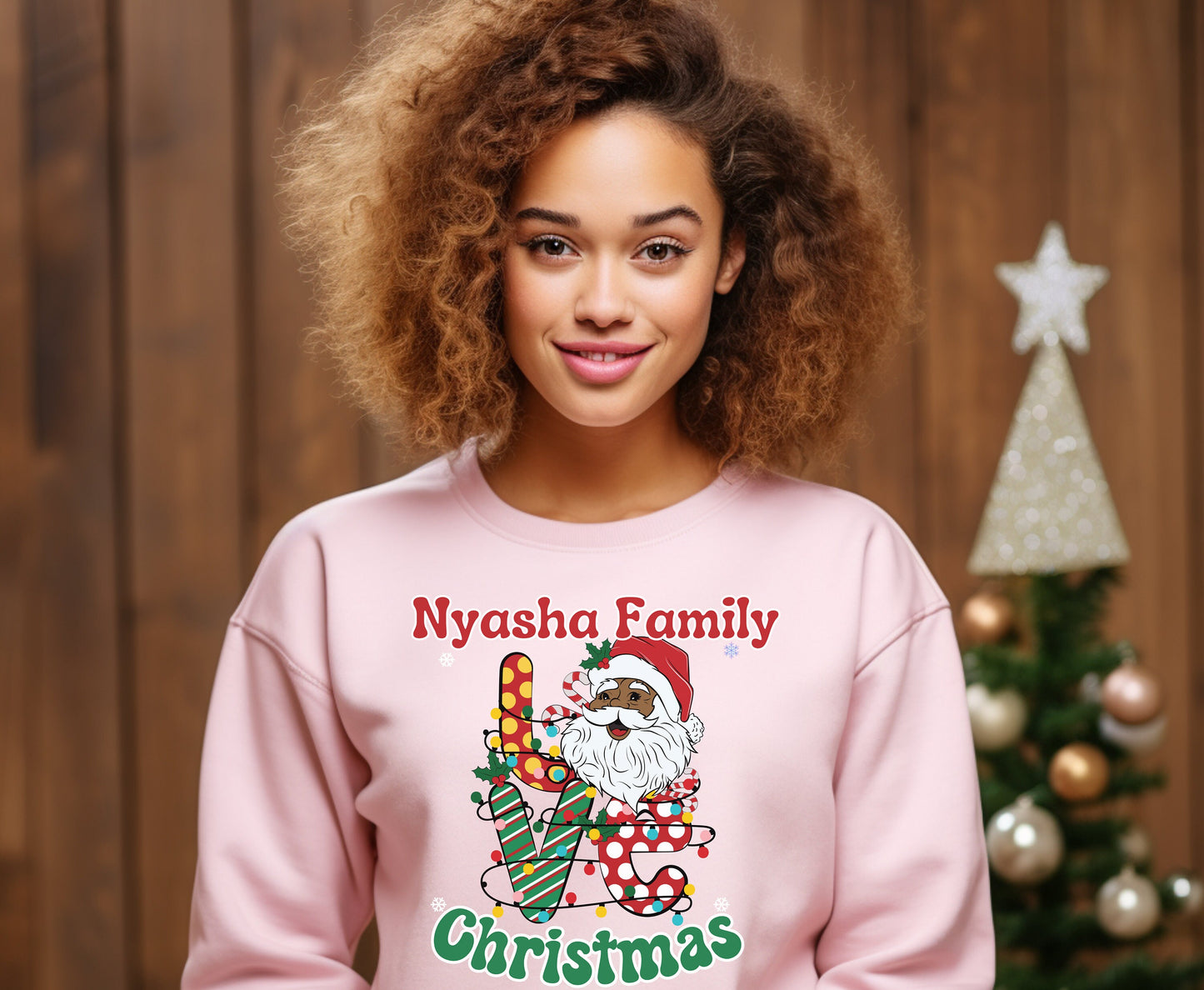 Black santa African family Christmas Sweatshirt, Unisex, for him, for her, for kids, personalised, Christmas, Northpole