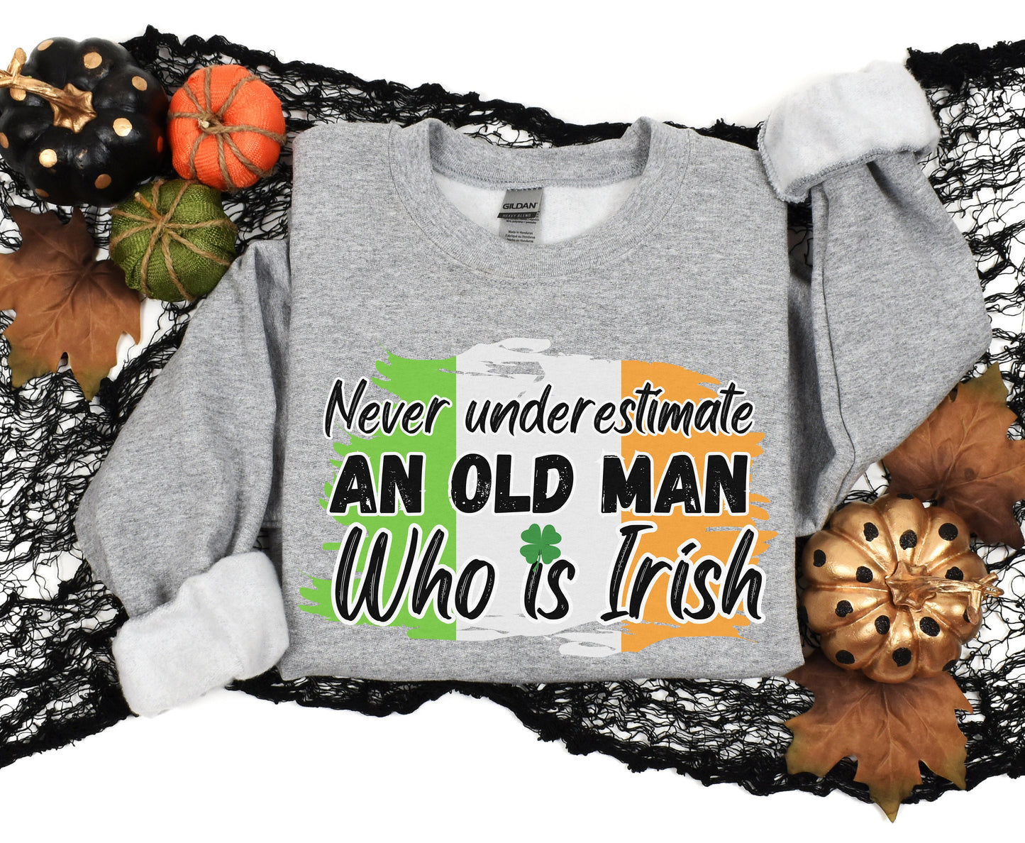 Funny Irish Old Man Sweatshirt Tshirt Hoodie for husband man grand dad father Unisex Crewneck Winter