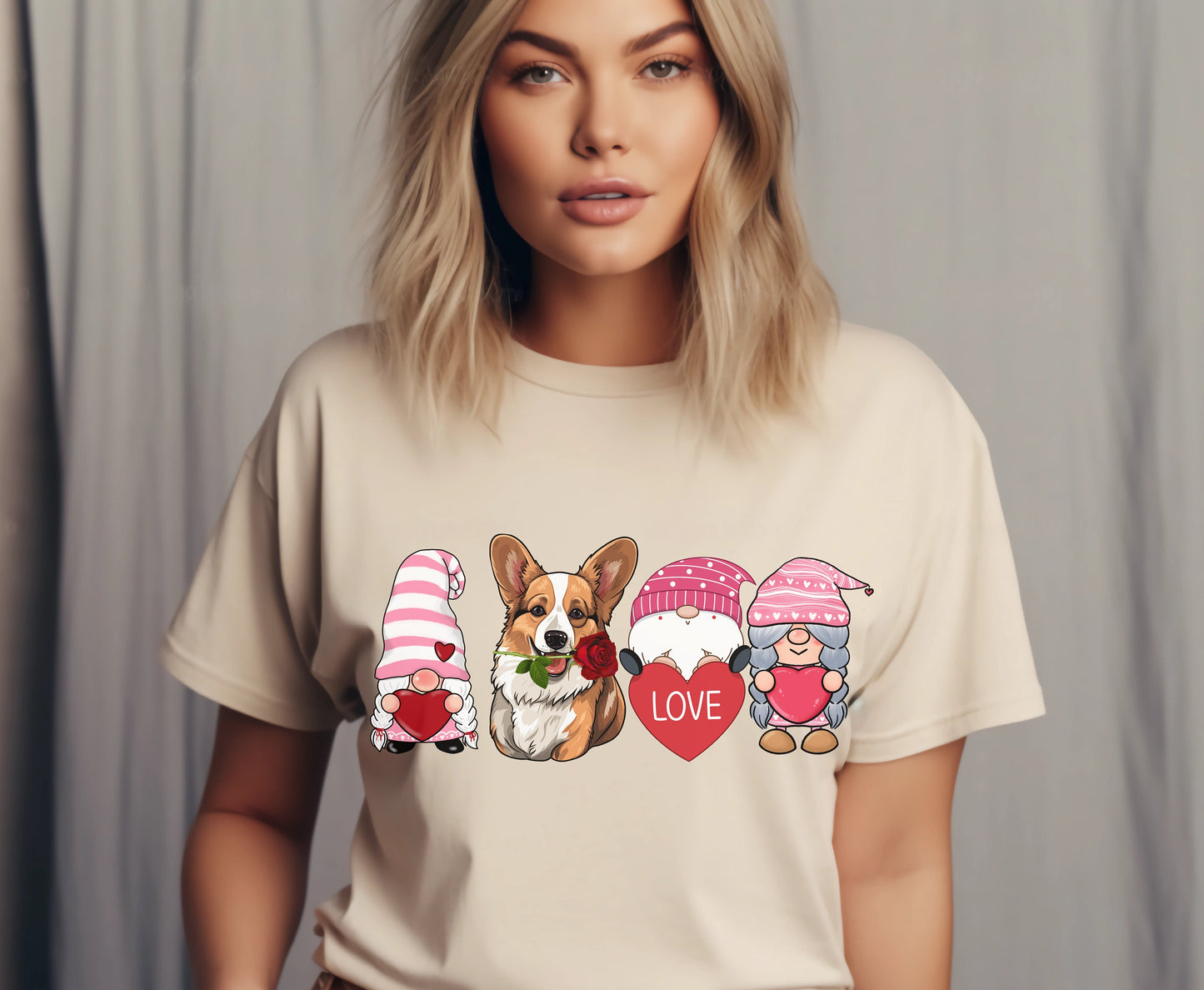 Corgi valentine shirt gnome valentine shirt for dog mom dog dad men women