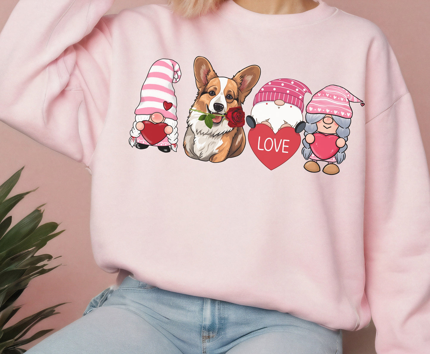 Corgi valentine shirt gnome valentine shirt for dog mom dog dad men women