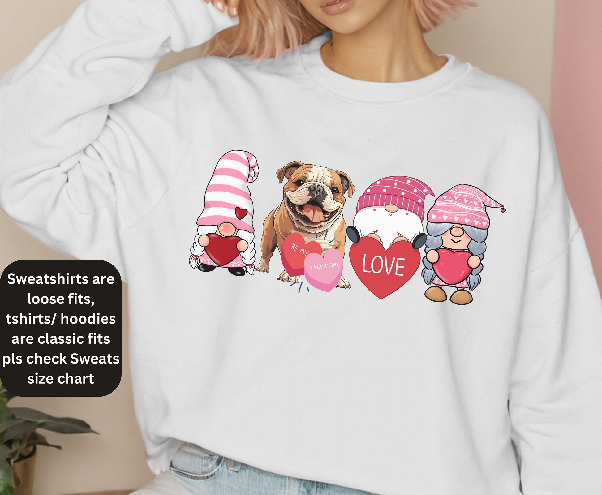 Bulldog valentine shirt Unisex shirt for men women crewneck sweatshirt tshirt hoodie