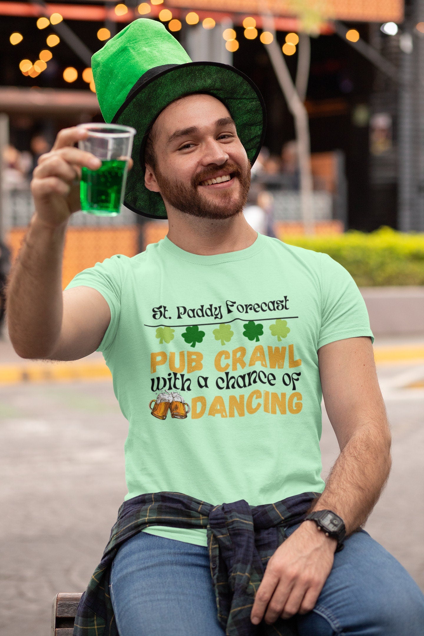 Funny Saint Patrick's day Beer shirt, St Paddy Forecast Pub Crawl with Chance of Dancing Irish St Patricks Tshirt Sweatshirt for men women