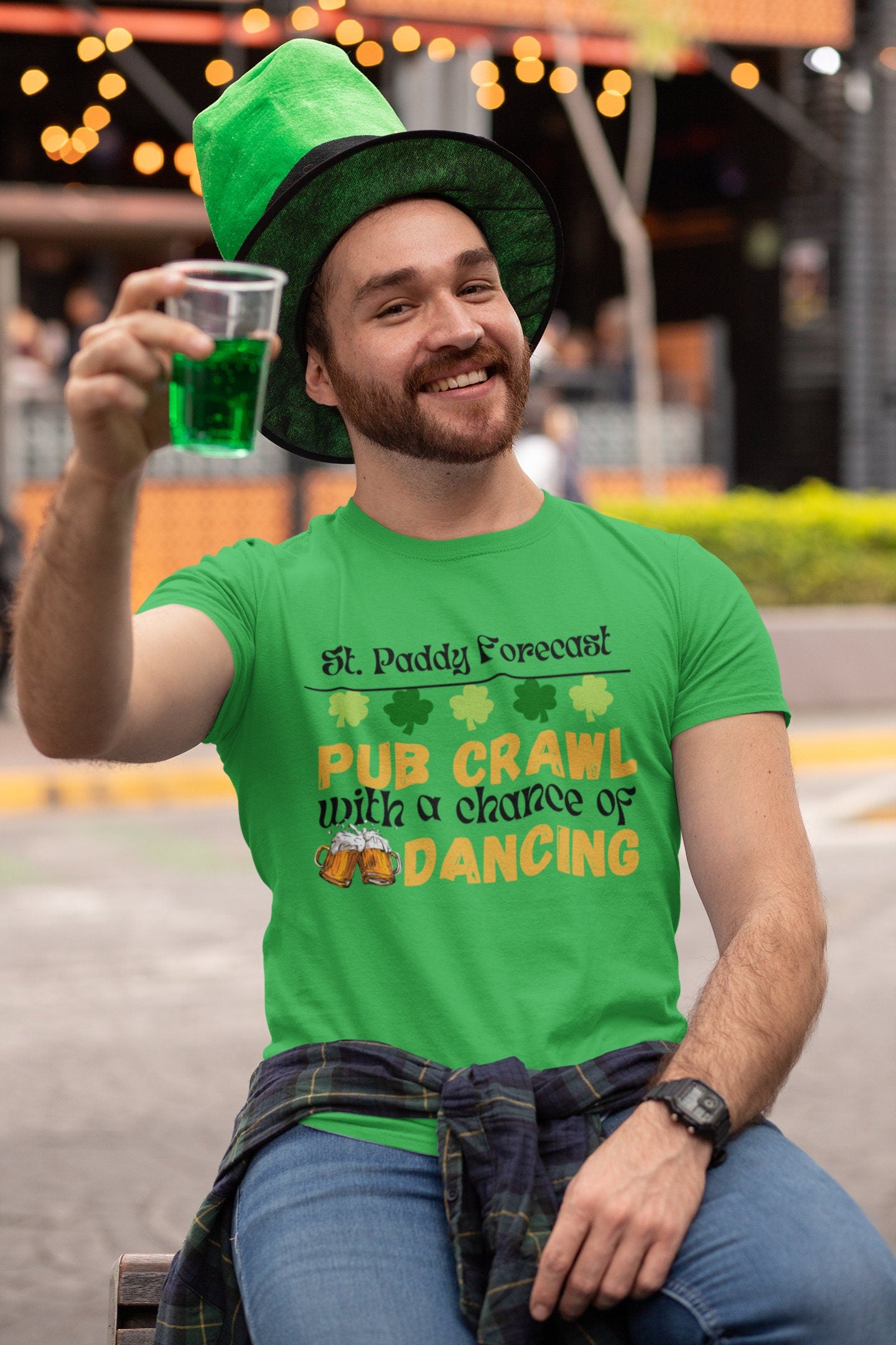 Funny Saint Patrick's day Beer shirt, St Paddy Forecast Pub Crawl with Chance of Dancing Irish St Patricks Tshirt Sweatshirt for men women