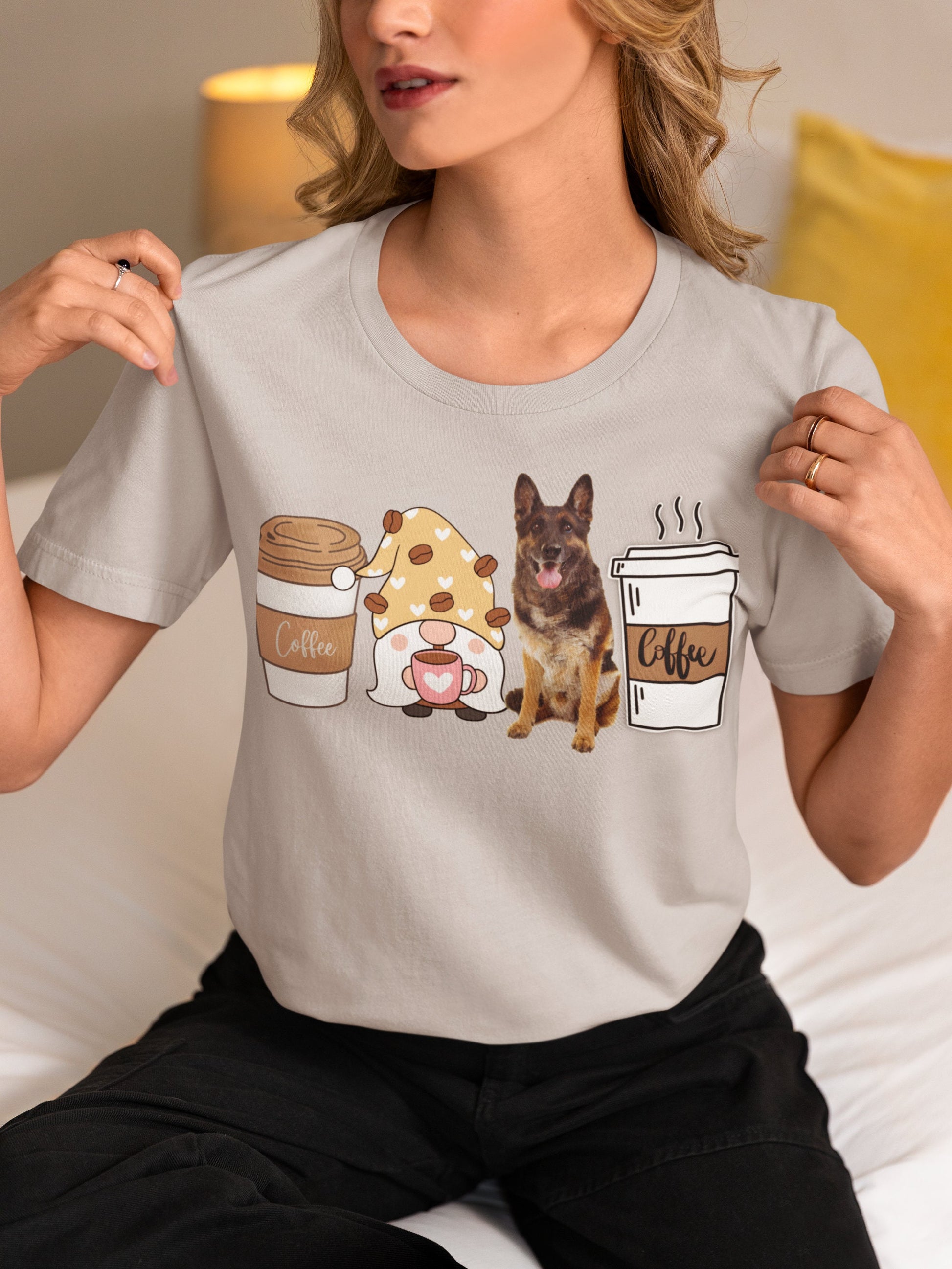 German Shepherd winter coffee shirt for men women unisex crewneck tshirt sweatshirt gift