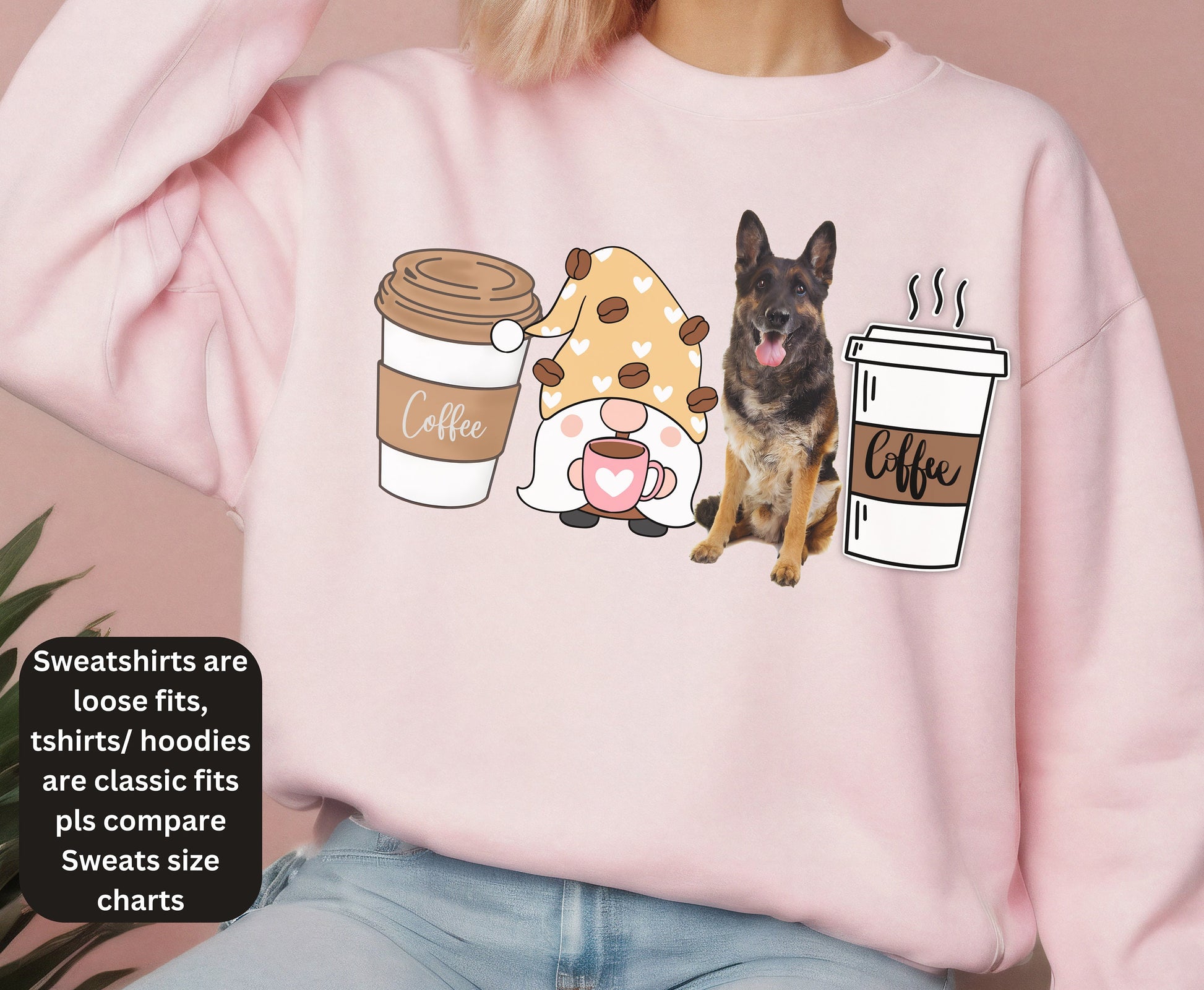 German Shepherd winter coffee shirt for men women unisex crewneck tshirt sweatshirt gift