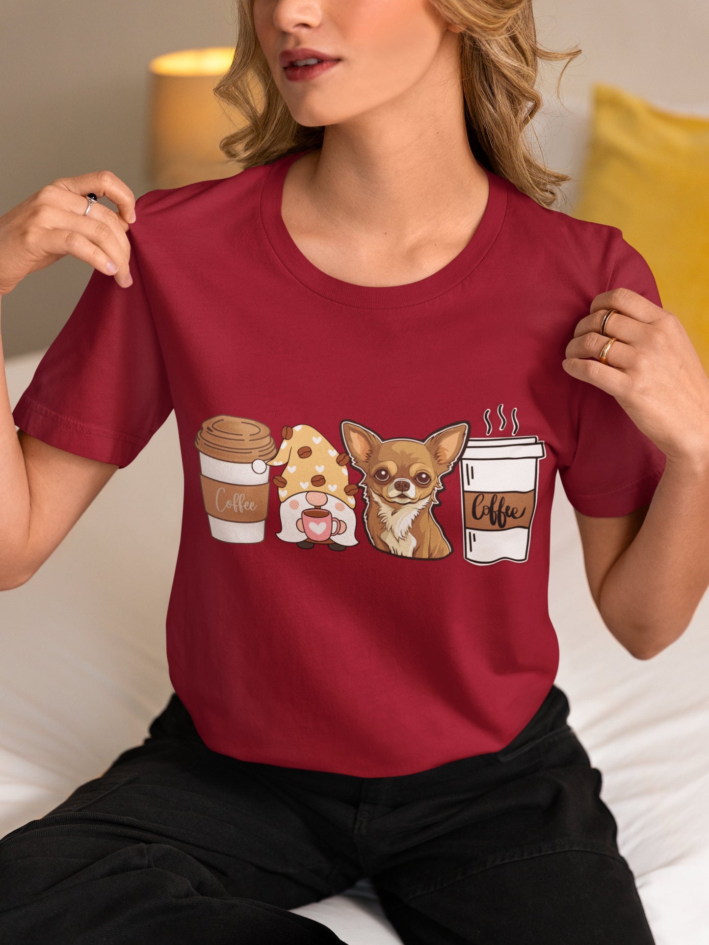 Chihuahua Coffee dog winter coffee shirt for men women unisex crewneck tshirt sweatshirt gif