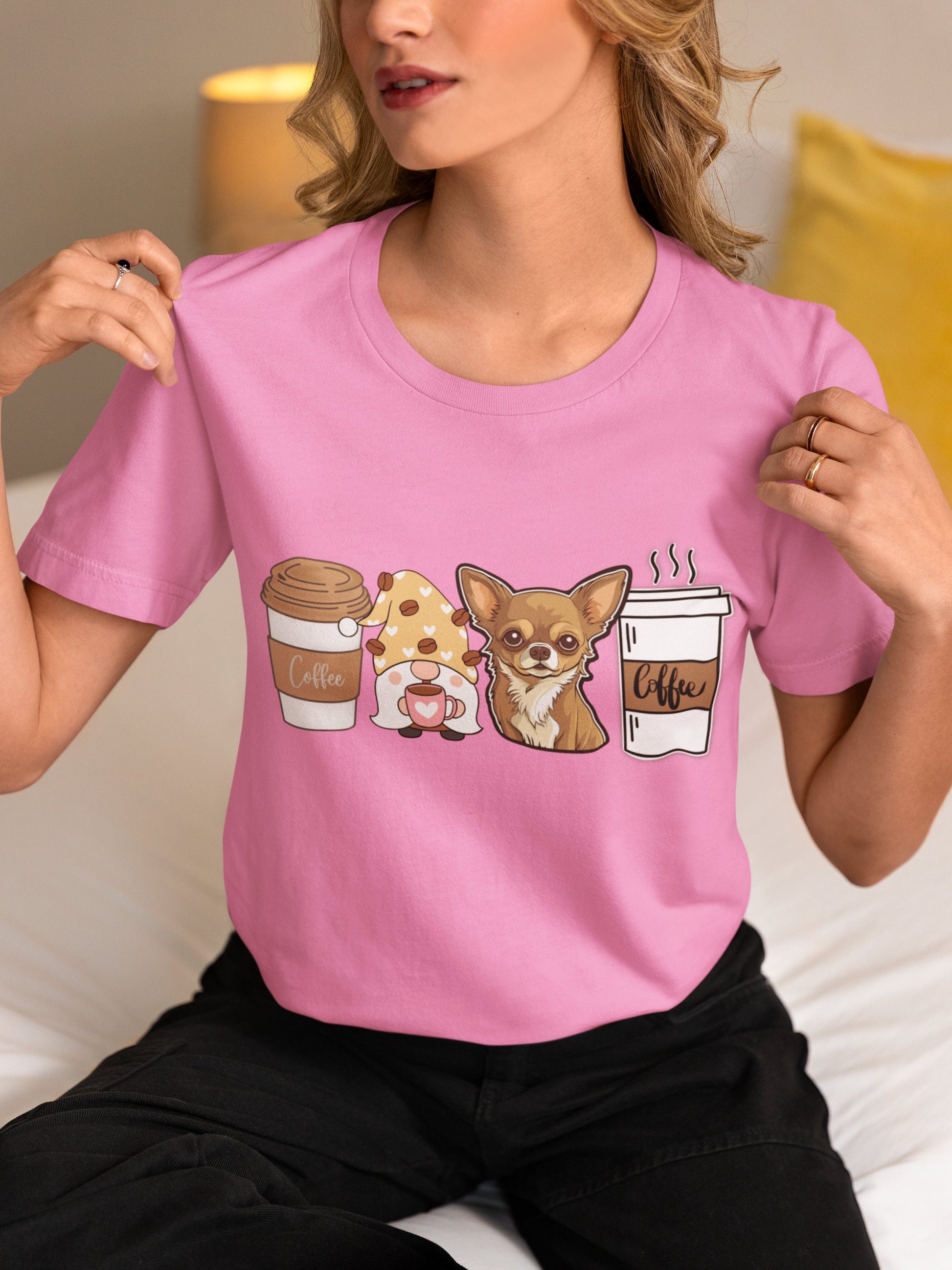 Chihuahua Coffee dog winter coffee shirt for men women unisex crewneck tshirt sweatshirt gif