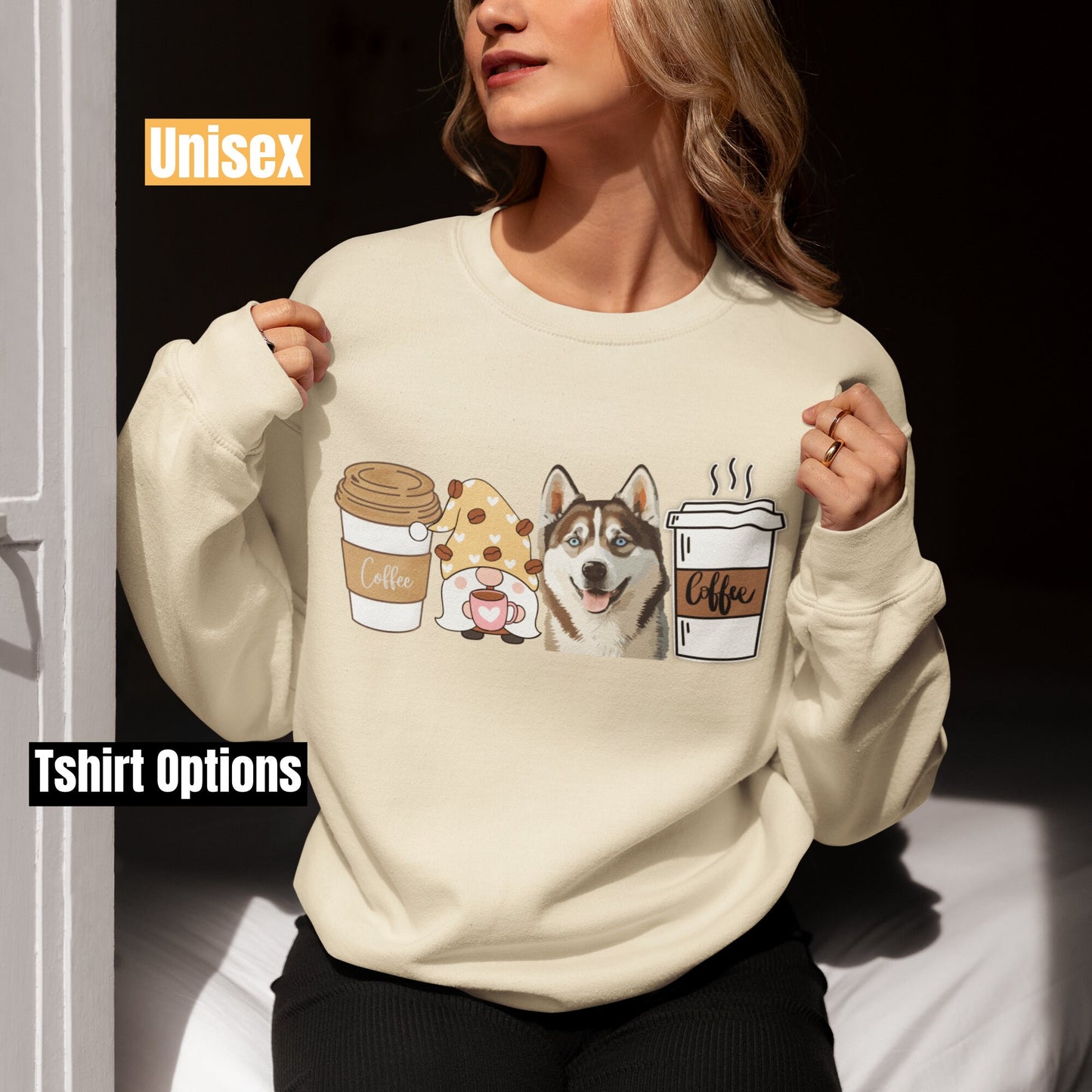 Siberian Husky dog mom dog dad winter coffee shirt for men women unisex crewneck tshirt sweatshirt gift