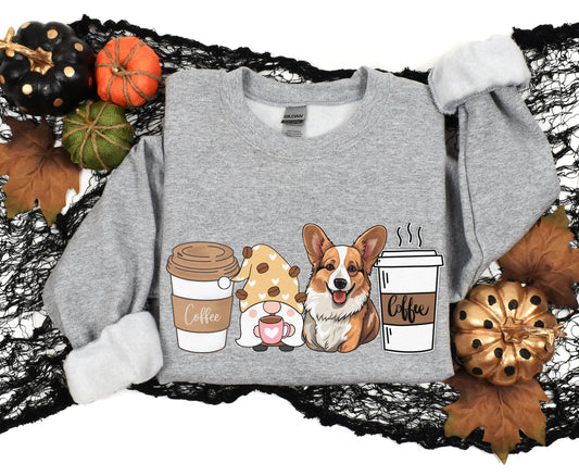 Corgi dog Coffee dog winter coffee shirt for men women unisex crewneck tshirt sweatshirt gift Corgi