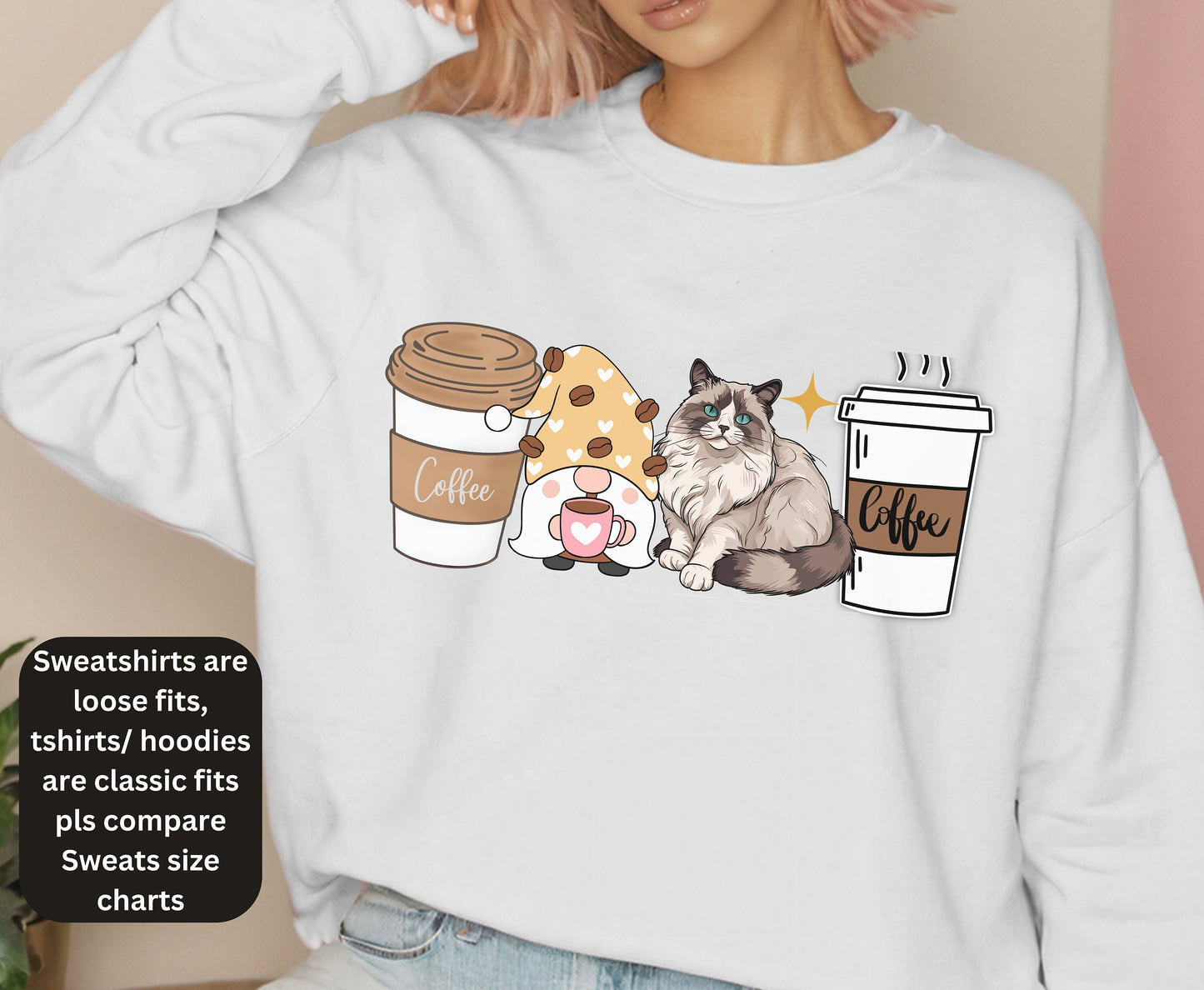 Ragdoll cat mom dog dad winter coffee shirt for men women unisex crewneck tshirt sweatshirt gift