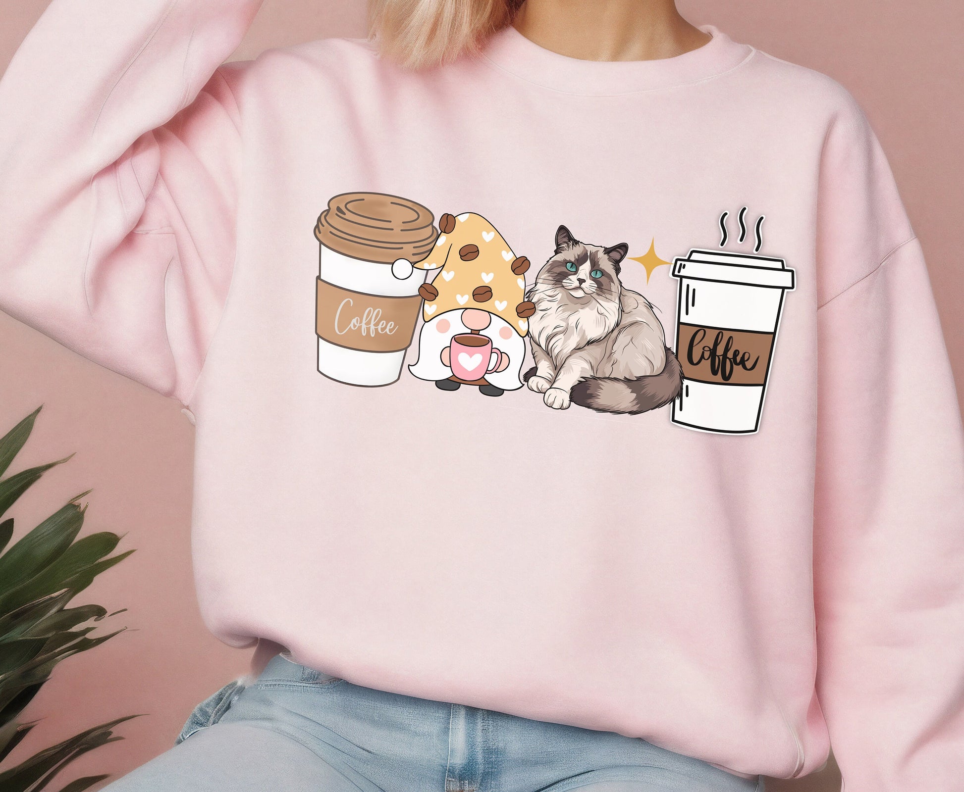 Ragdoll cat mom dog dad winter coffee shirt for men women unisex crewneck tshirt sweatshirt gift