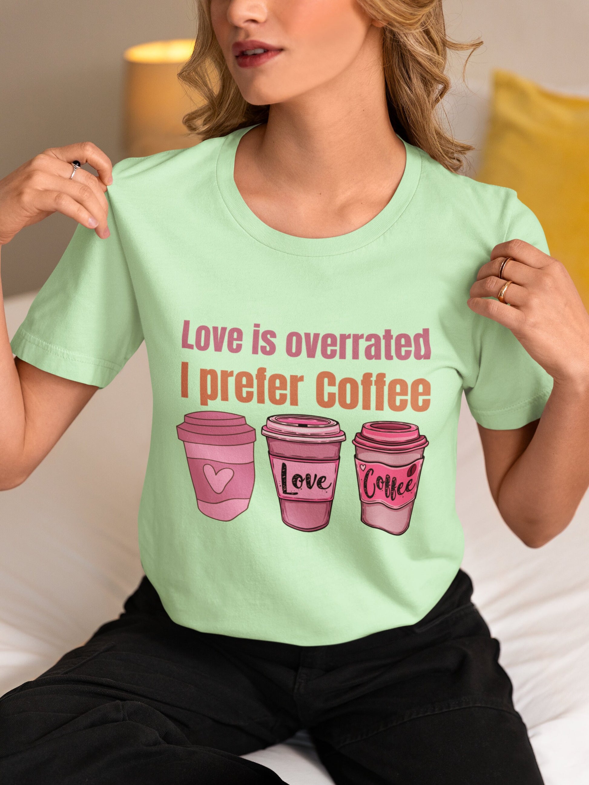 Unisex Love Coffee shirt anti valentines day shirt for men women