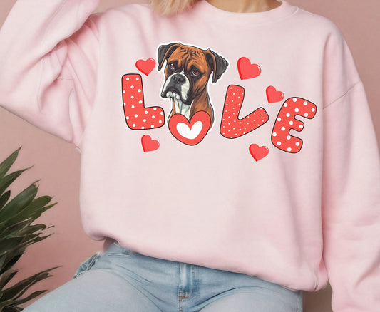 Boxer dog valentine shirt for men women unisex crewneck for him her gifts dog owner  lover shirt