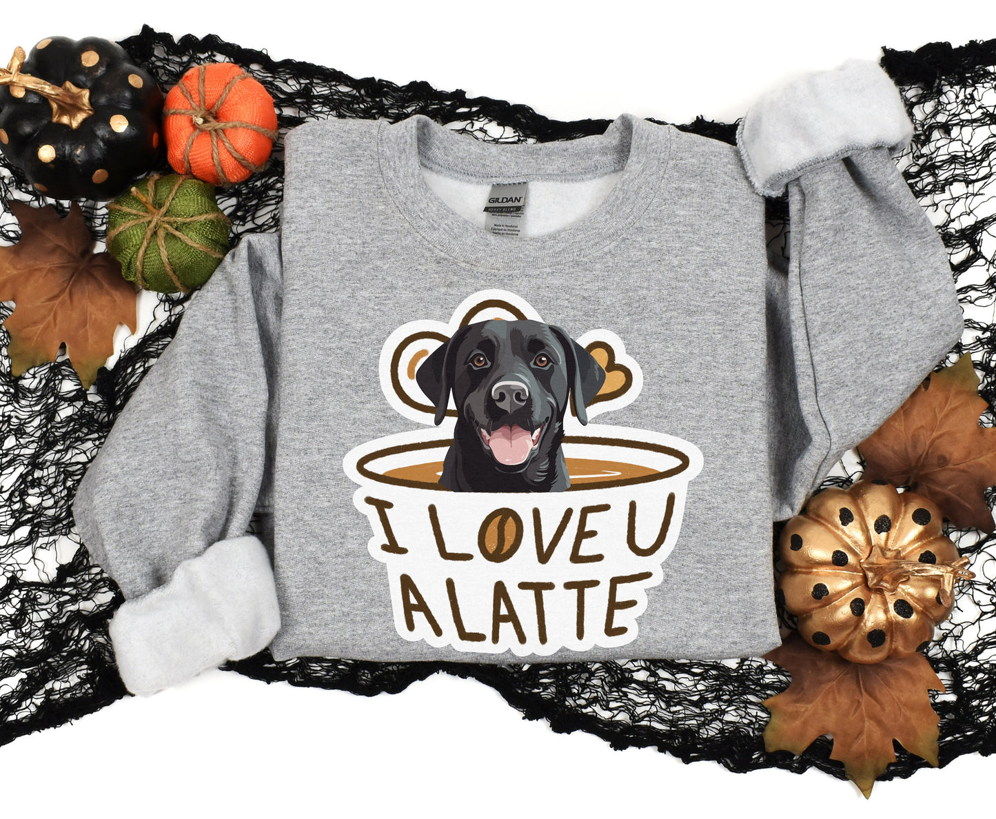 Black Labrador Retriever Coffee Latte Lover Tshirt Sweatshirt Hoodie for men women, Black Labrador Winter Shirt gift for Dog Mom Dog Dad Tee