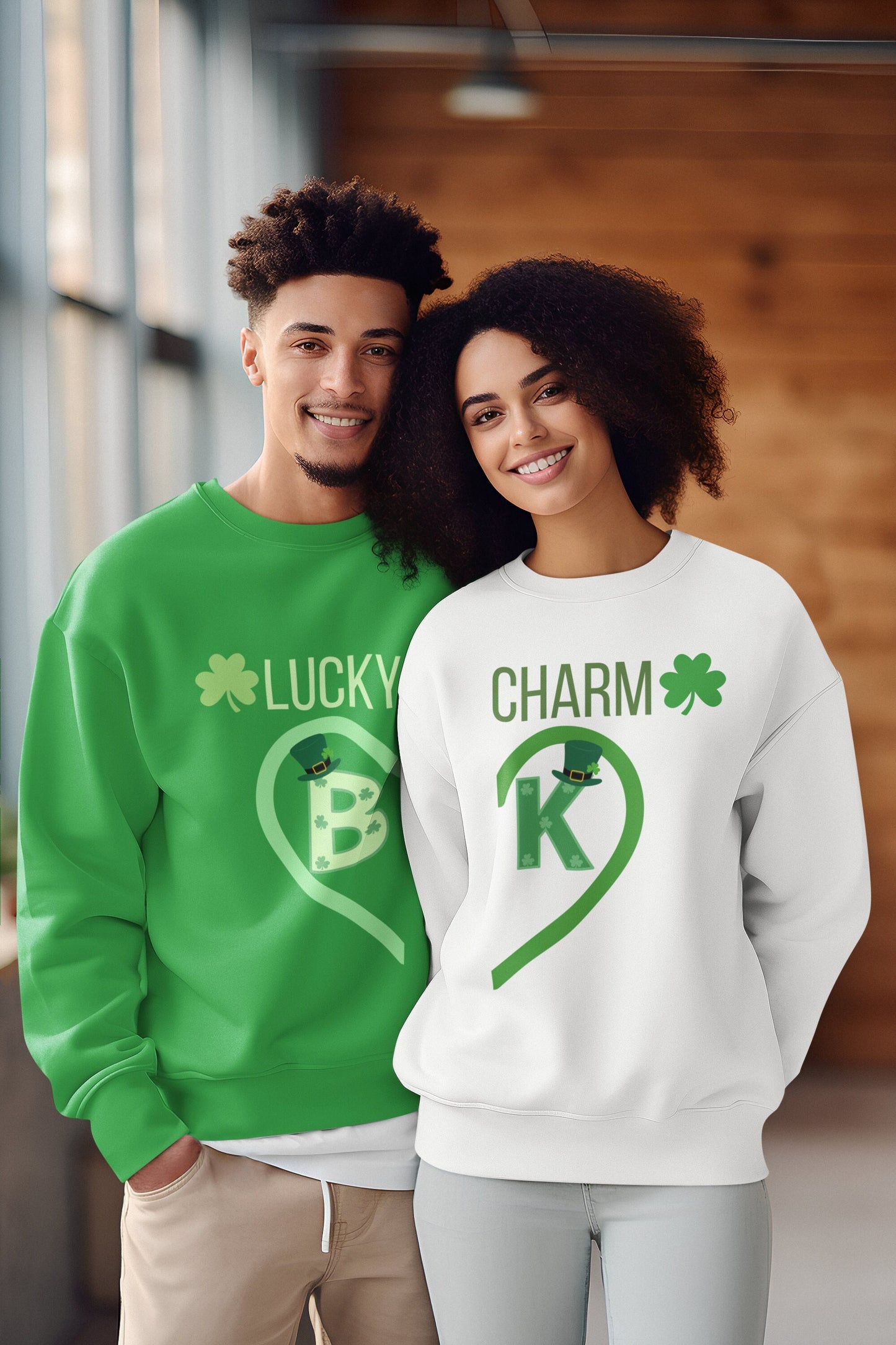 Couple Lucky Charm St Patricks day tshirt sweat shirt hoodie for men women