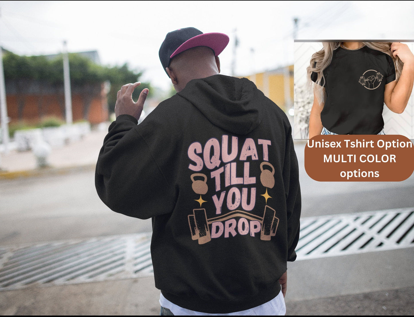 Funny gym shirt Squat till you drop Loose fit men women pump cover