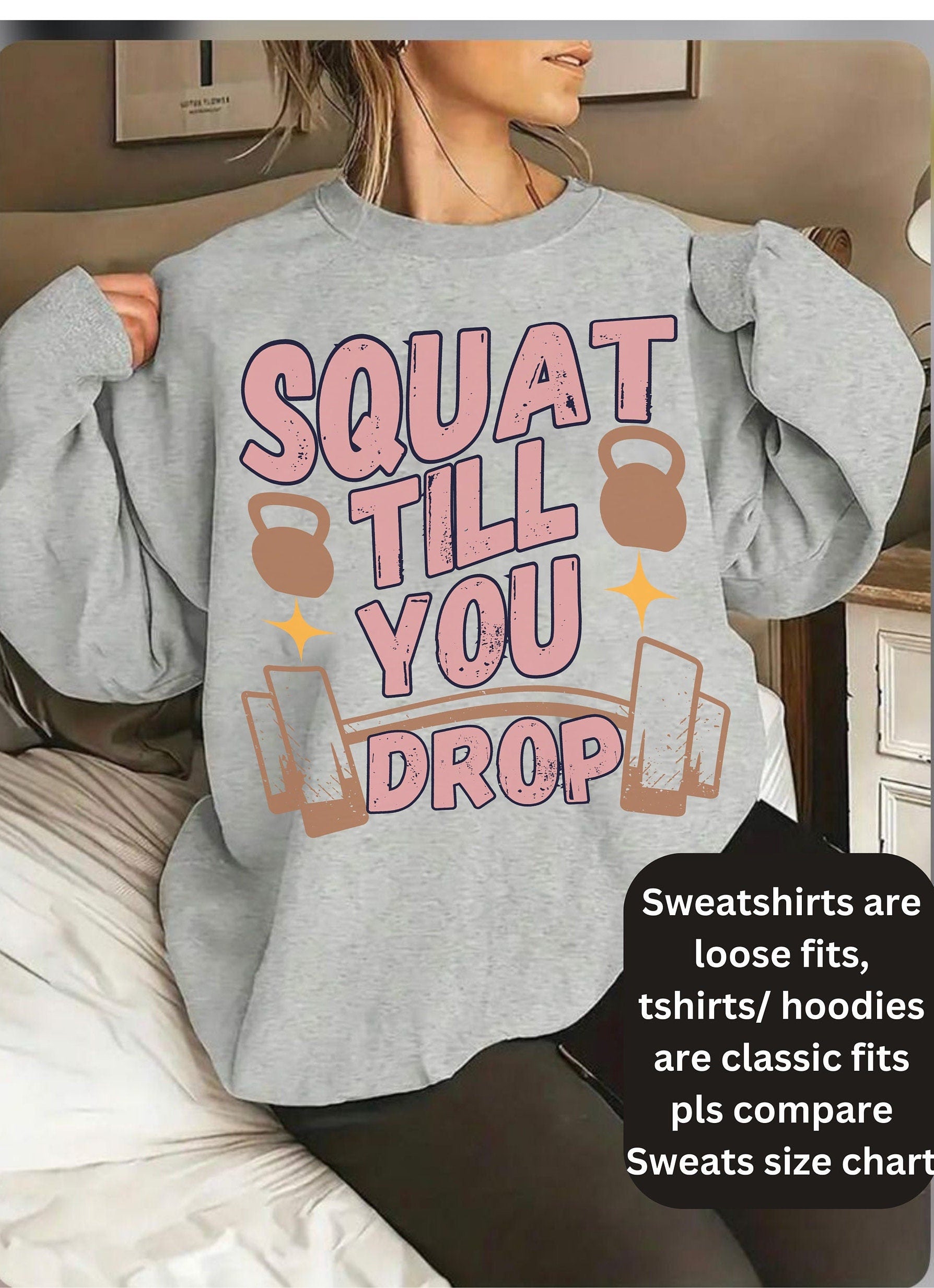 Squat till you drop, Gym shirt for men women, gym gifts for him her