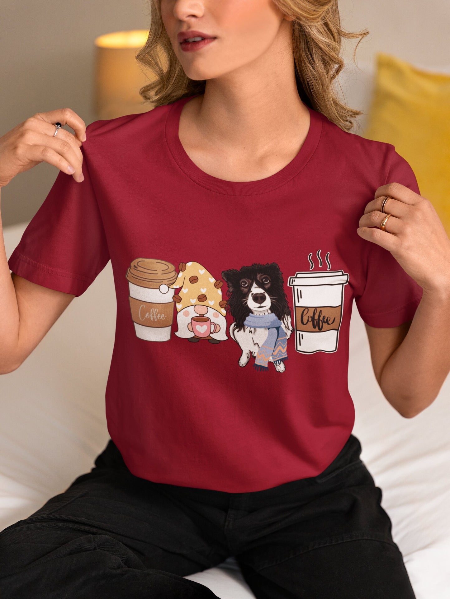 Border Collie winter coffee shirt for men women unisex crewneck tshirt sweatshirt gift