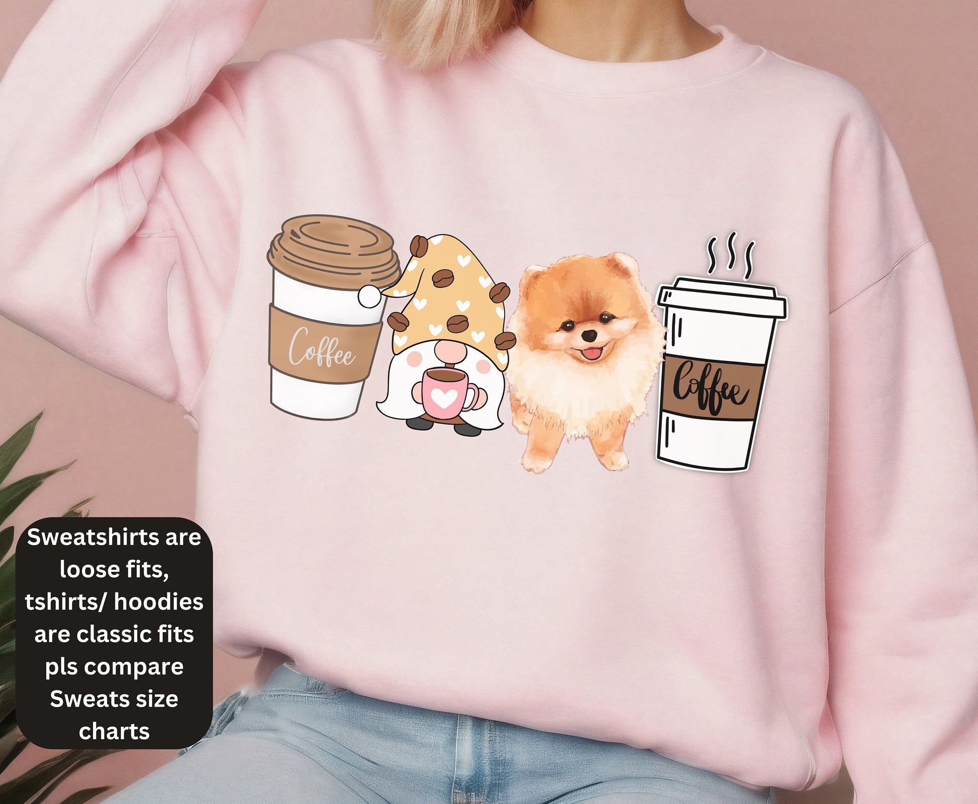 Pomeranian Coffee dog winter coffee shirt for men women unisex crewneck tshirt sweatshirt gift Pomeranian Coffee