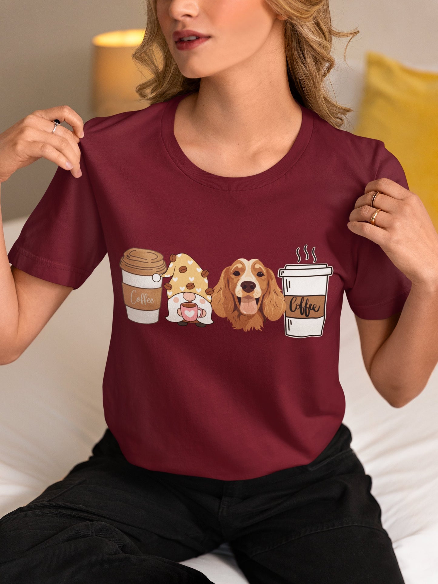 cocker spaniel Coffee dog winter coffee shirt for men women unisex crewneck tshirt sweatshirt gift Po