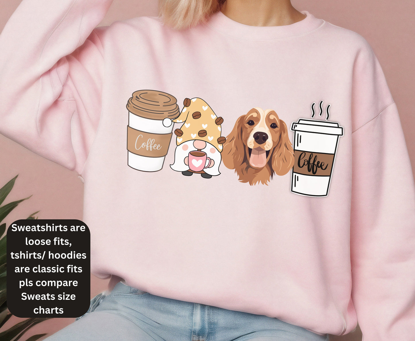 cocker spaniel Coffee dog winter coffee shirt for men women unisex crewneck tshirt sweatshirt gift Po