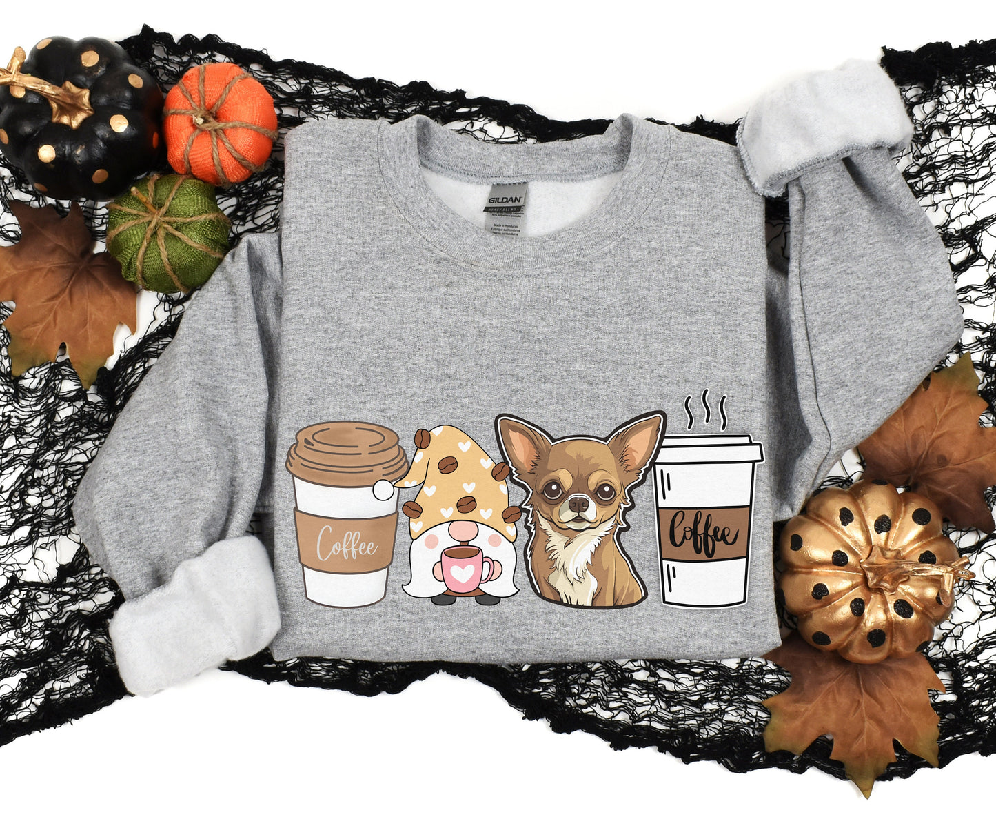 Chihuahua Coffee dog winter coffee shirt for men women unisex crewneck tshirt sweatshirt gif