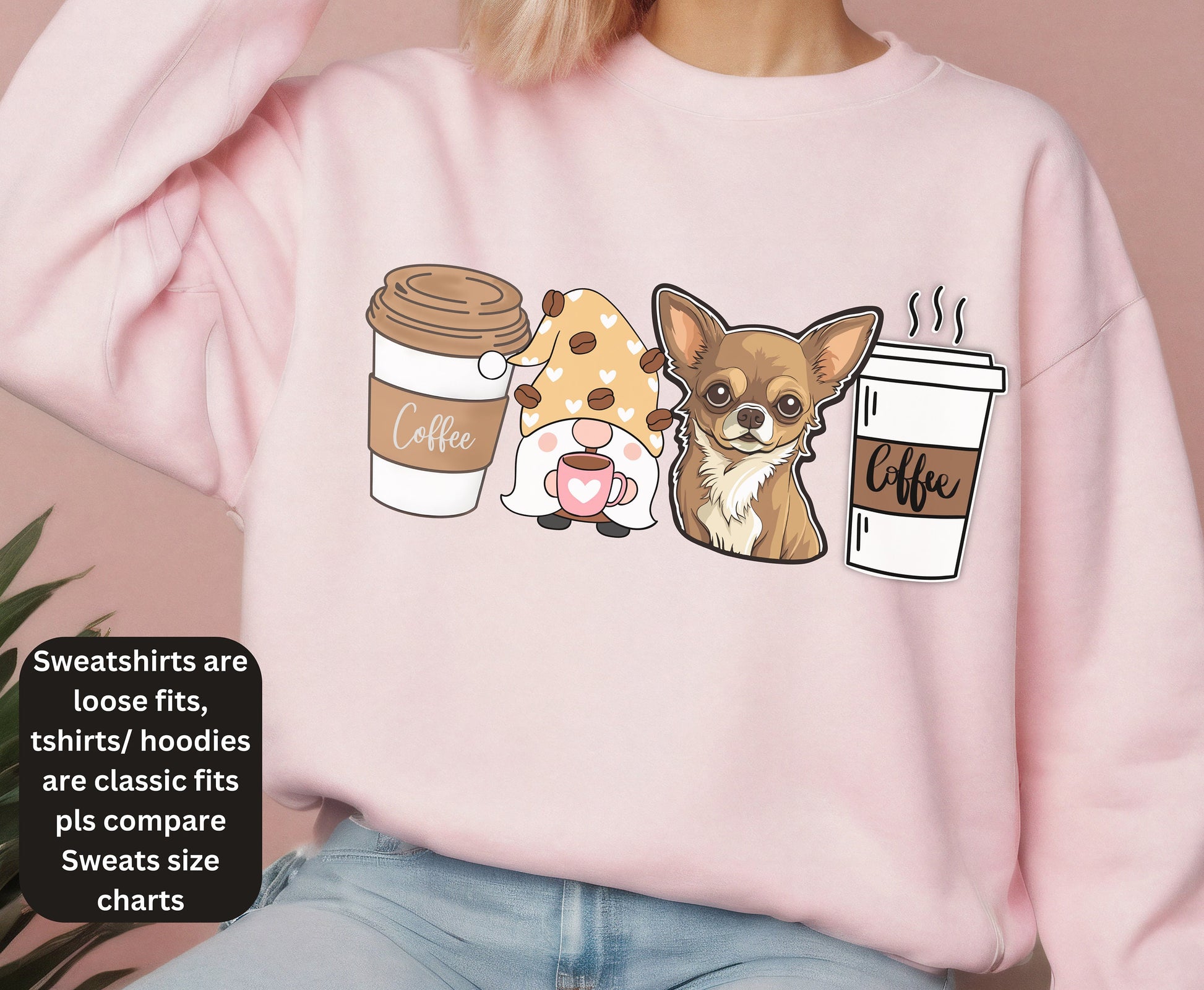 Chihuahua Coffee dog winter coffee shirt for men women unisex crewneck tshirt sweatshirt gif