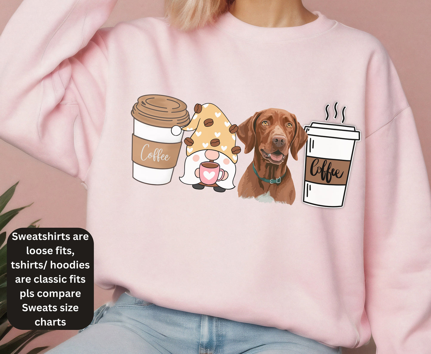 Brown Labrador dog Coffee dog winter coffee shirt for men women unisex crewneck tshirt sweatshirt gift