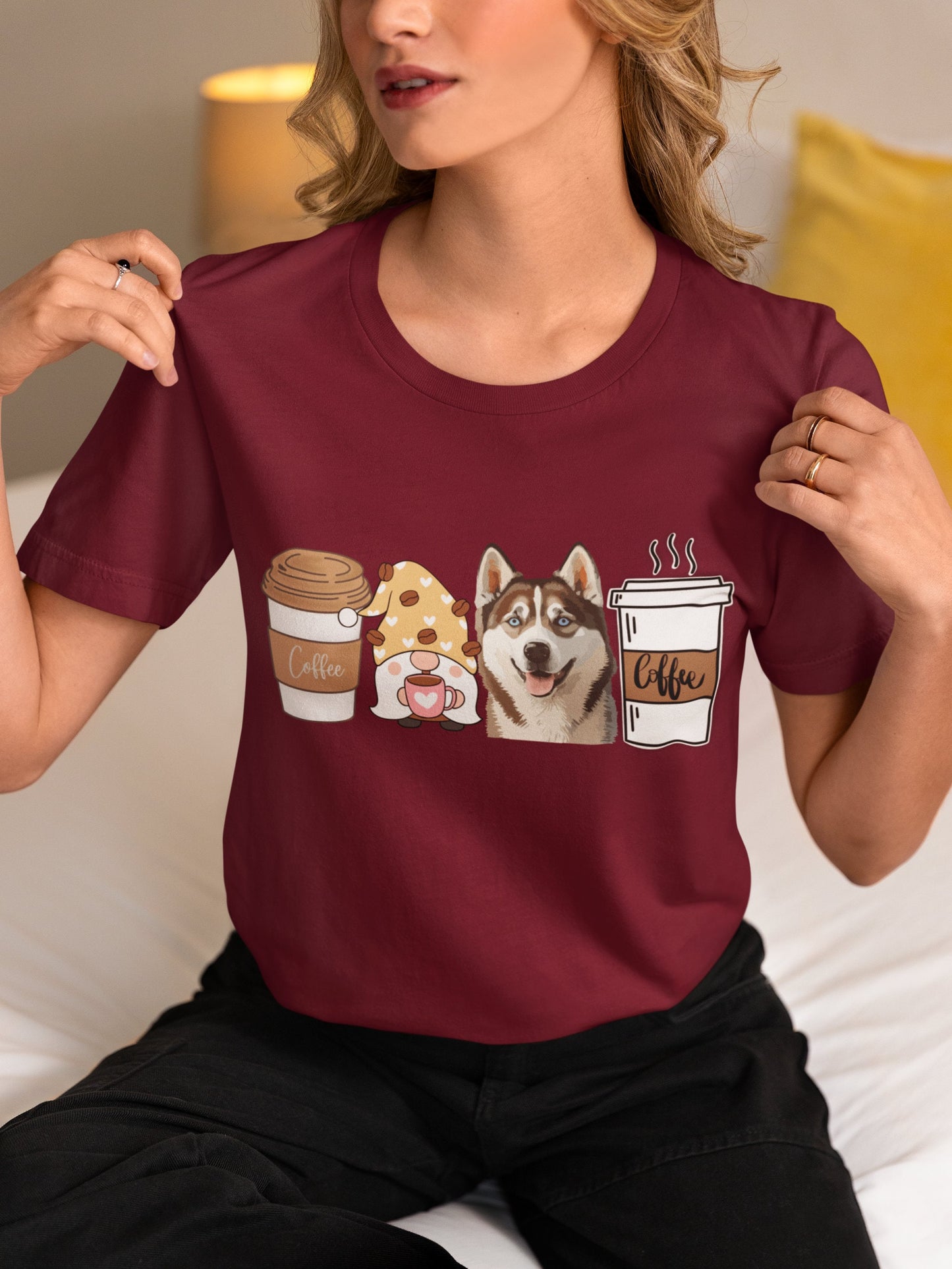 Siberian Husky dog mom dog dad winter coffee shirt for men women unisex crewneck tshirt sweatshirt gift