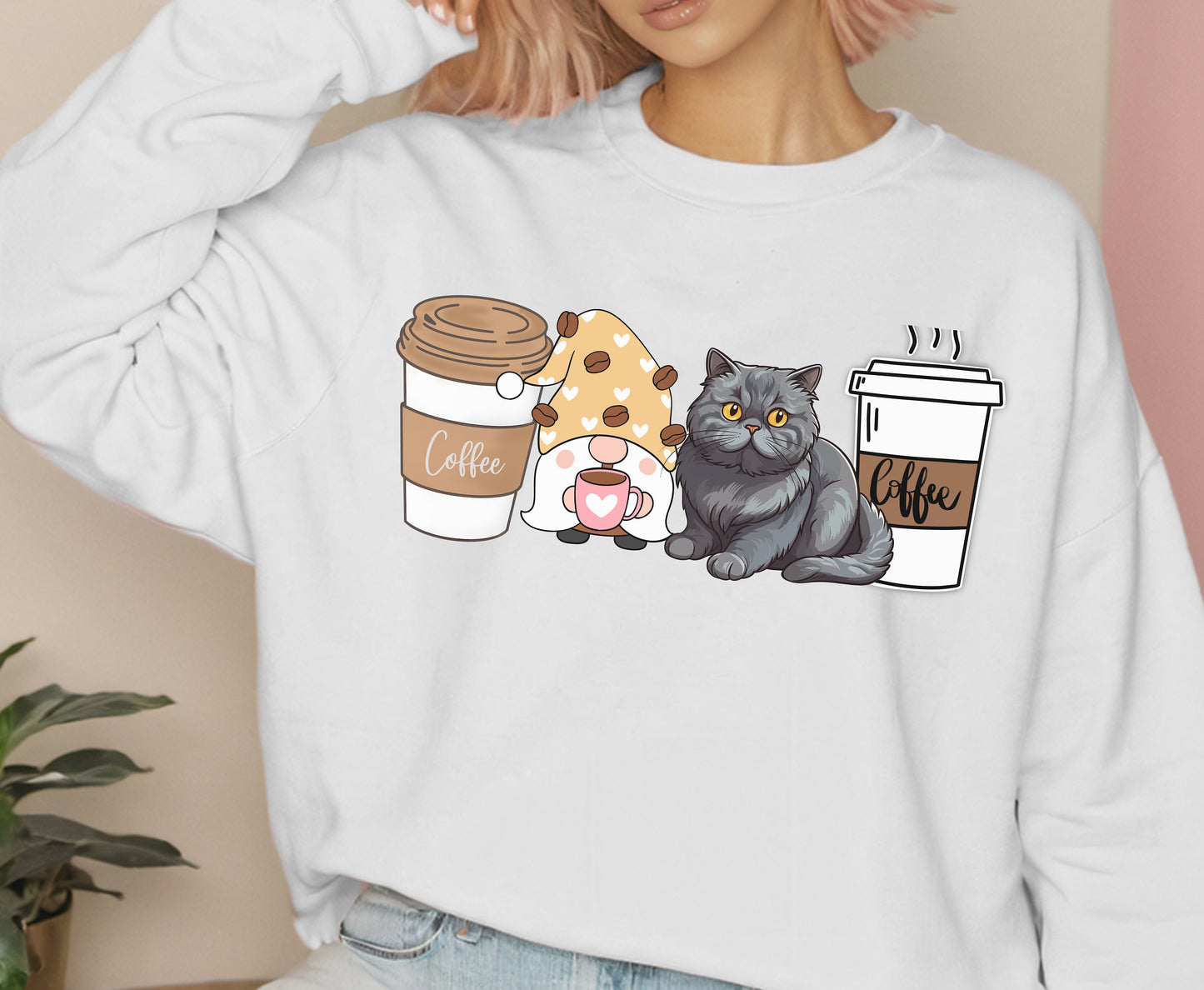 British Short hair cat mom dog dad winter coffee shirt for men women unisex crewneck tshirt sweatshirt gift