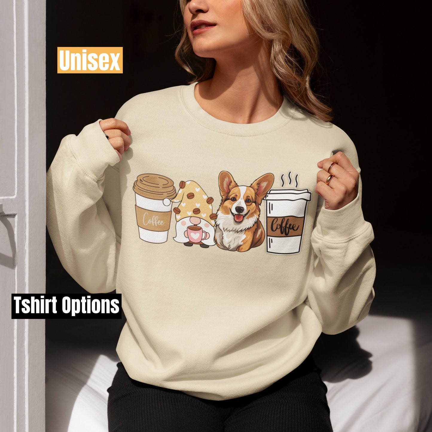 Corgi dog Coffee dog winter coffee shirt for men women unisex crewneck tshirt sweatshirt gift Corgi