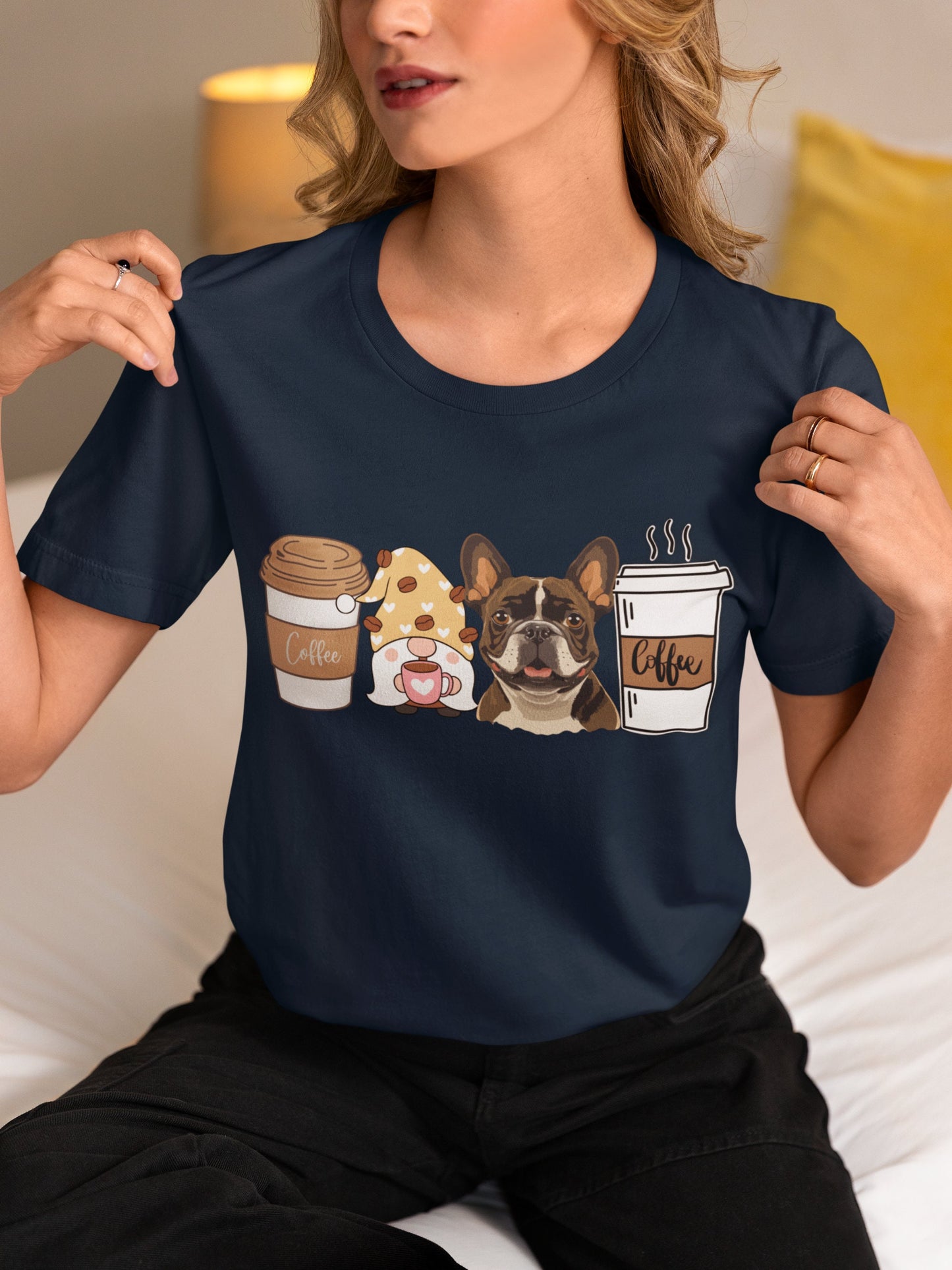 French Bulldog dog Coffee dog winter coffee shirt for men women unisex crewneck tshirt sweatshirt gifT