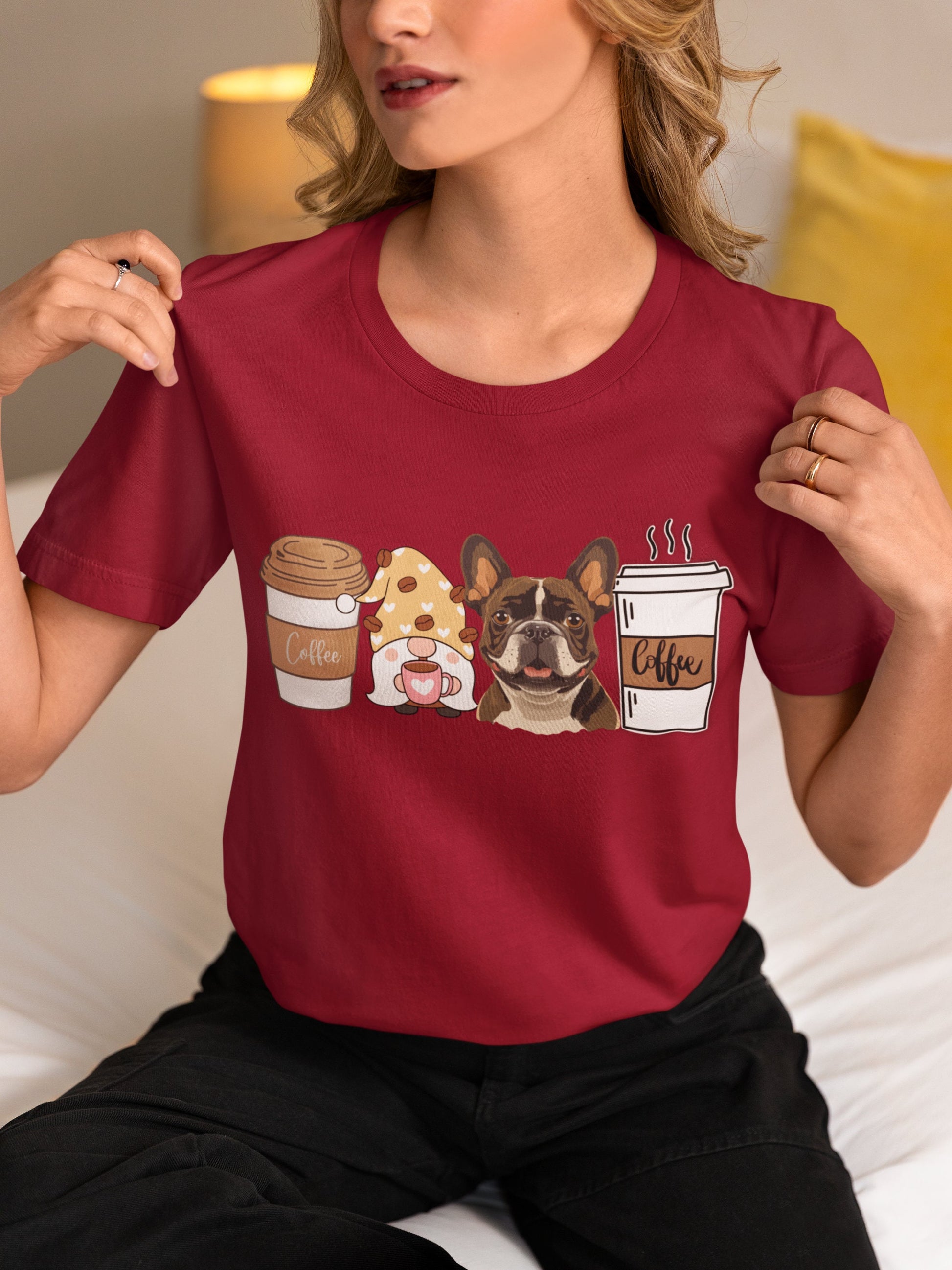 French Bulldog dog Coffee dog winter coffee shirt for men women unisex crewneck tshirt sweatshirt gifT