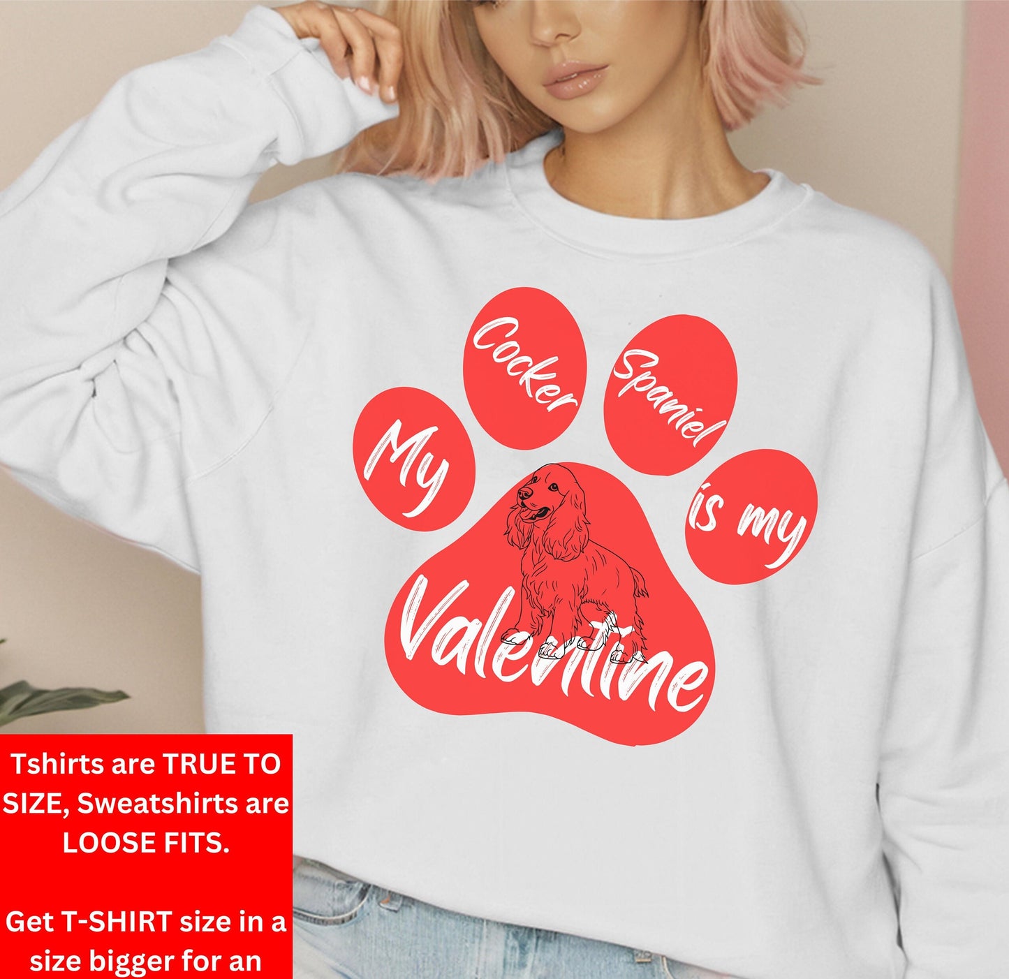 Cocker Spaniel valentine shirt winter crewneck